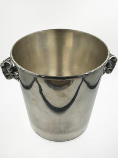 Christofle French Ice Bucket with Ram's Head Handles