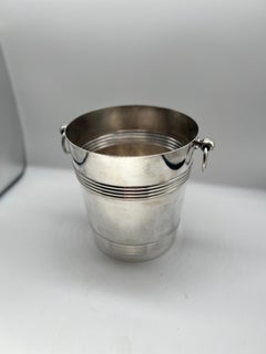 Christofle Cubitera de Champán con Placa de Plata Francesa Refrigerador de Vino Artículos de Bar