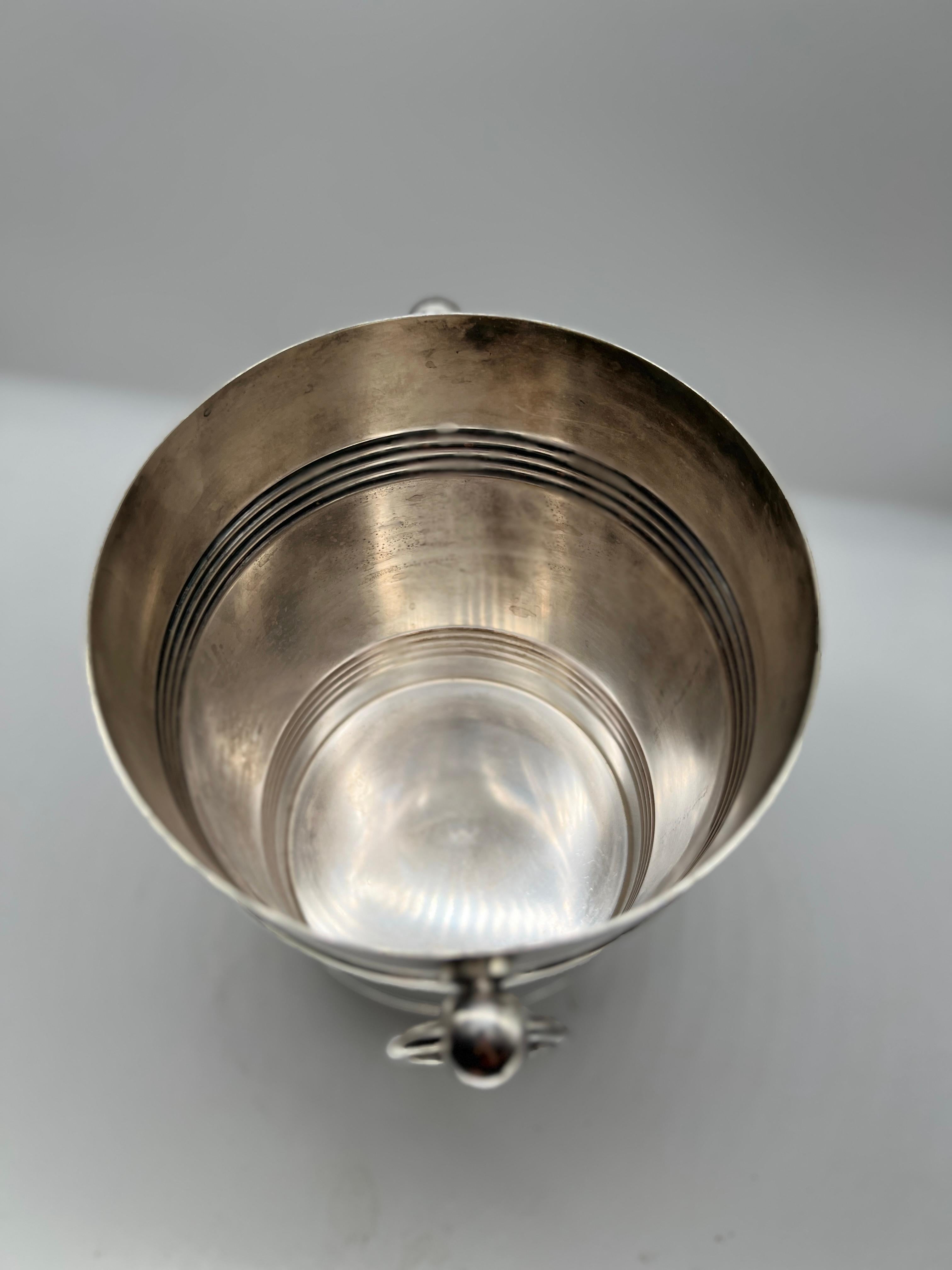 Christofle French Silver Plate Champagne Ice Bucket Wine Cooler Barware 1
