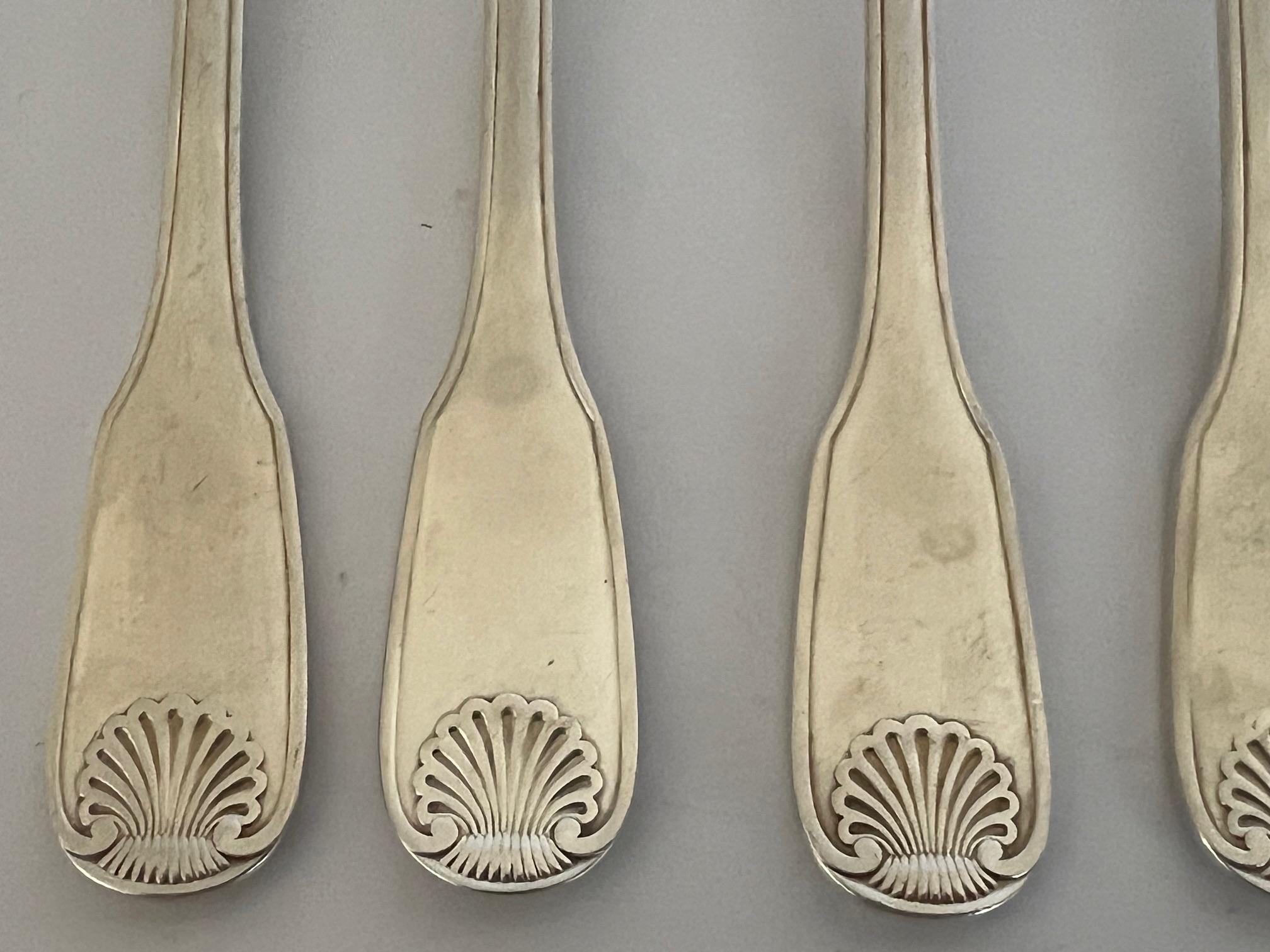 Mid-20th Century Christofle French Silverplate Hotel De France Oyster Forks- Set of 6 For Sale