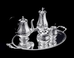 Christofle (Gallia) - 5pc. French Antique Silver Plate Tea Set, Museum Quality.