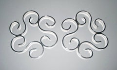Christofle Gallia Art Deco Arabesque Trivet Pair, Made in France