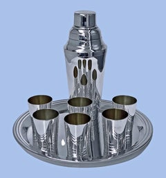 Christofle Gallia Art Deco Cocktail Shaker Barware Set C.1930.