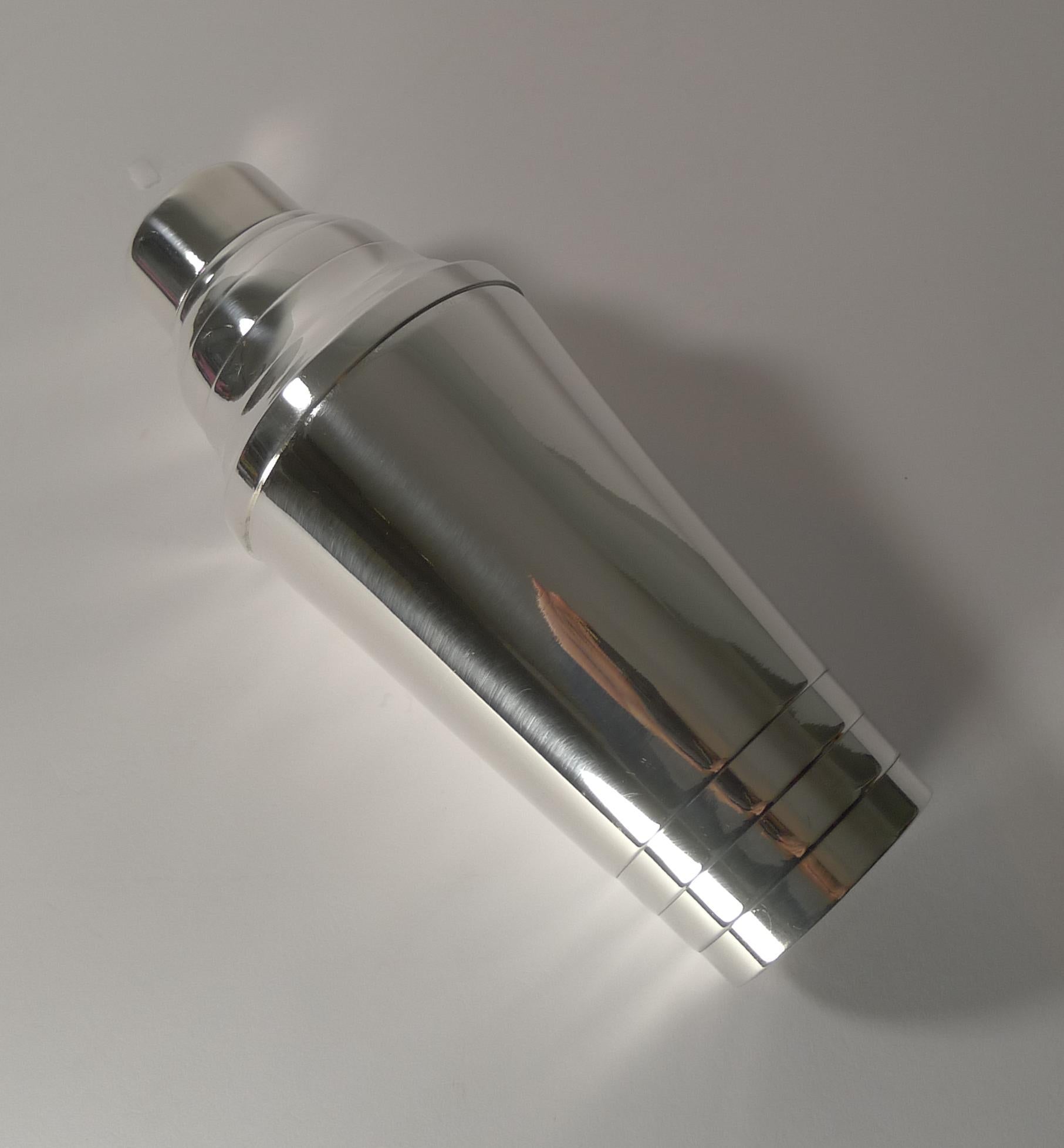 French Christofle Gallia Art Deco Cocktail Shaker, circa 1940