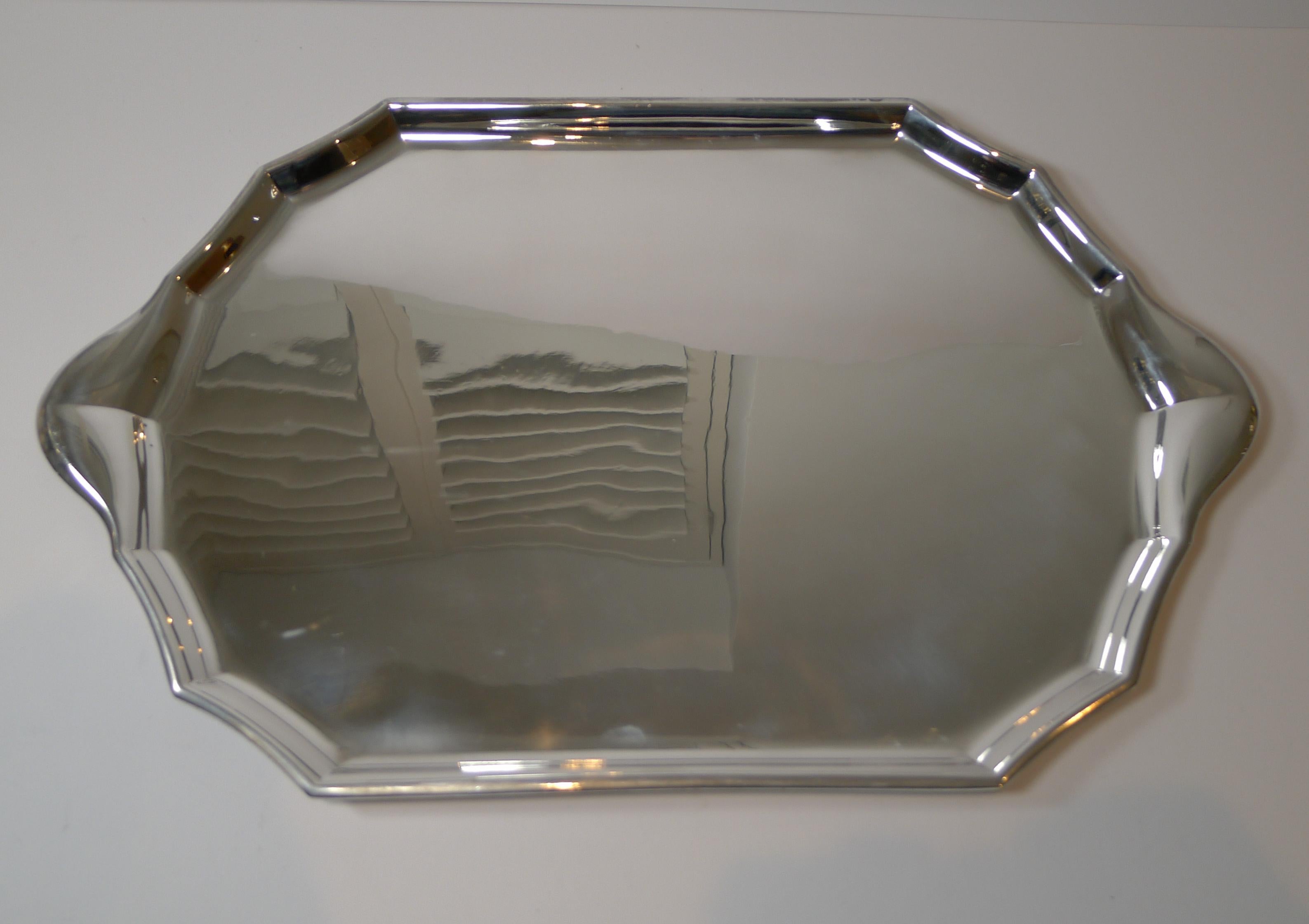 French Christofle Gallia Art Deco Silver Plated Cocktail Tray c.1930's