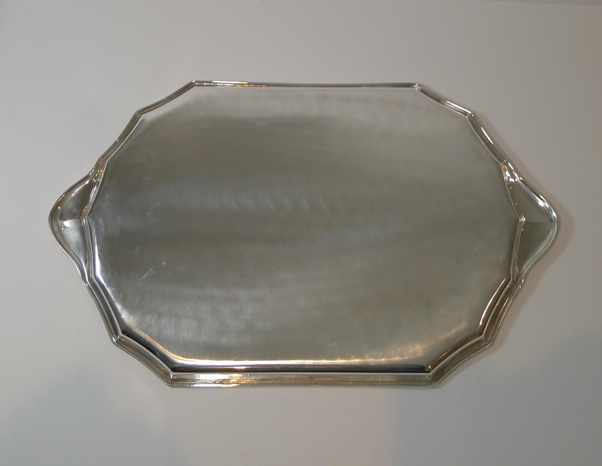 Christofle Gallia Art Deco Silver Plated Cocktail Tray c.1930's In Good Condition In Bath, GB