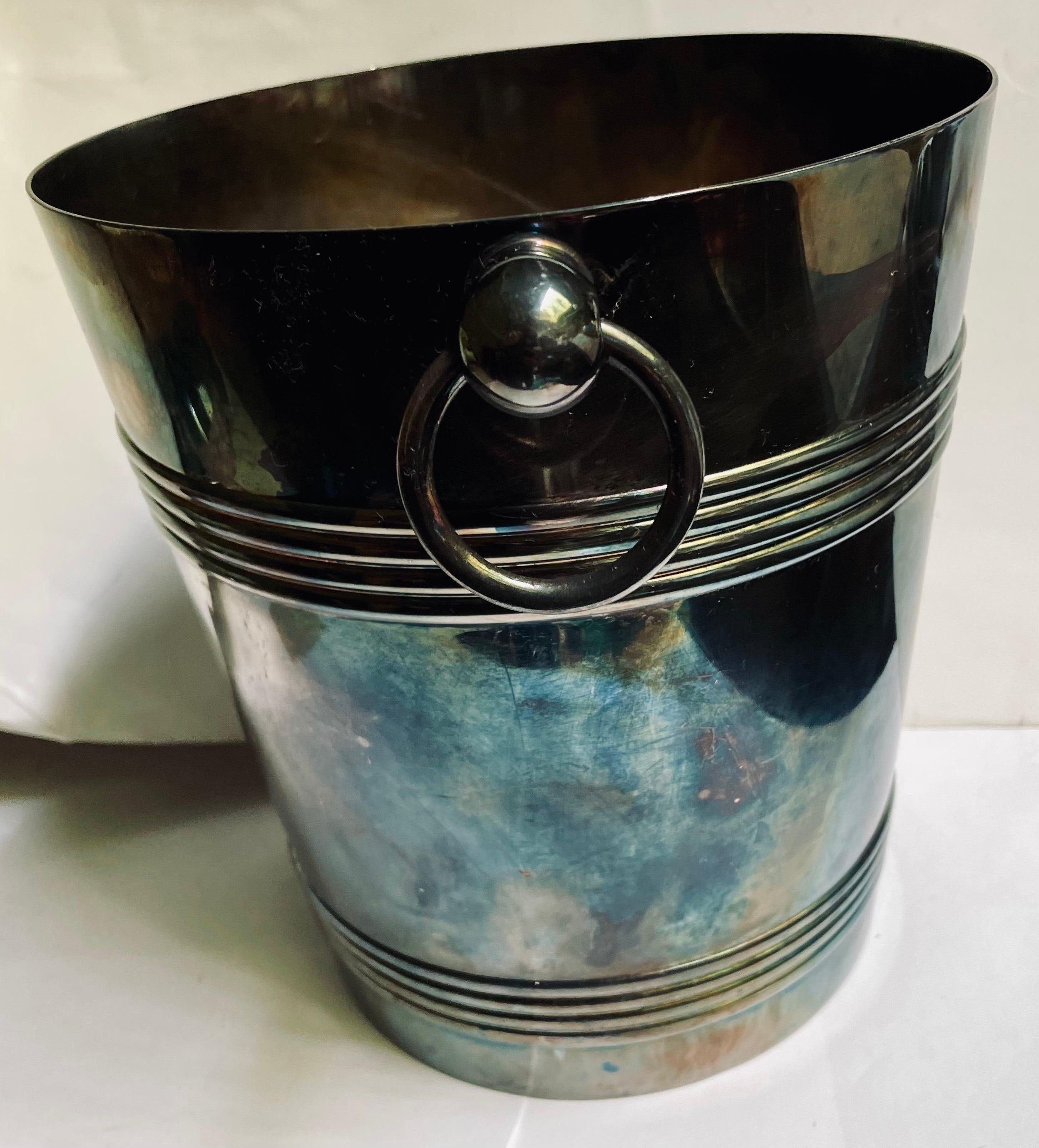 Christofle Gallia Frankreich Champagner Eiskübel Weinkühler Silber Platte im Angebot 1