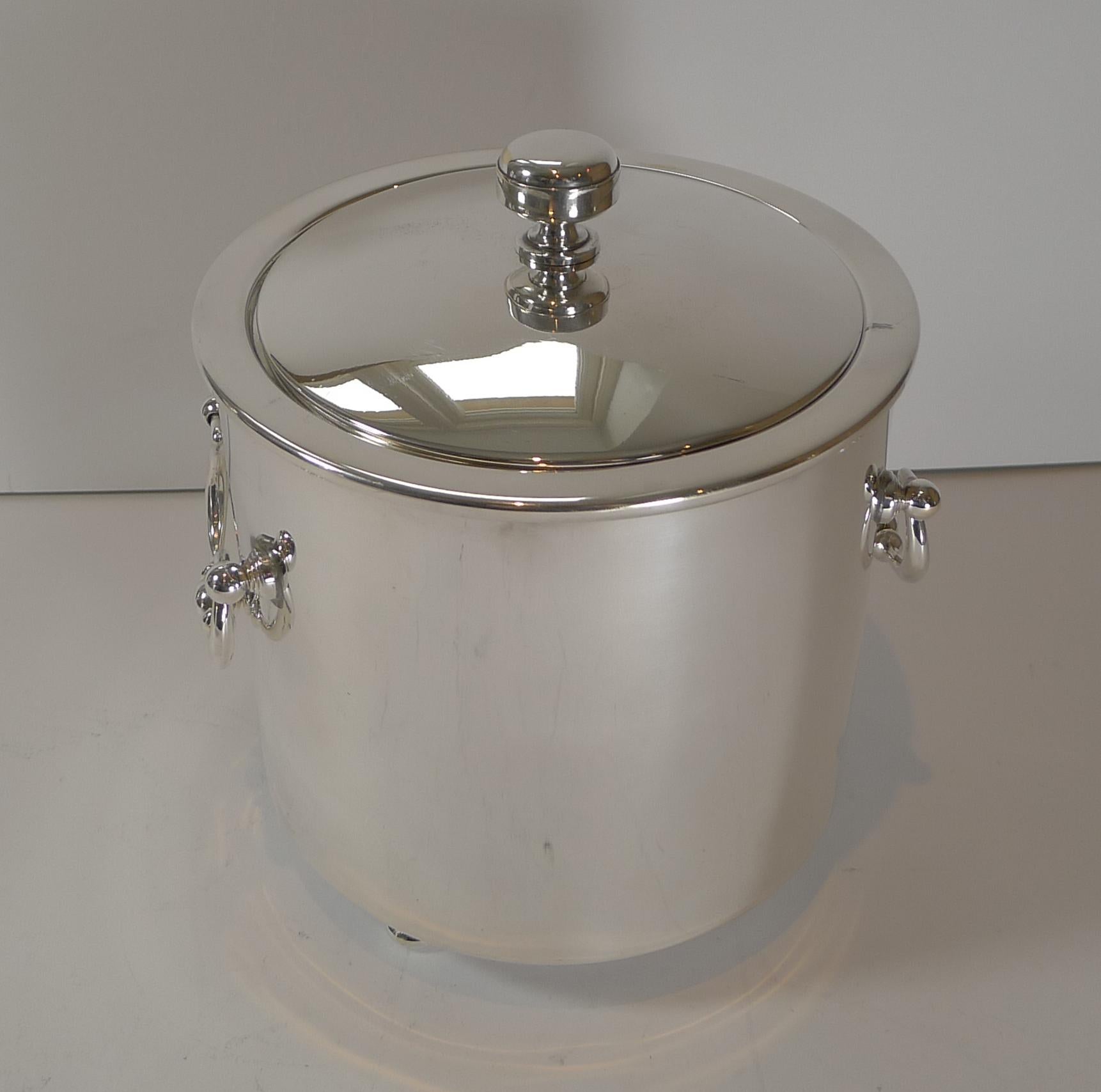 Christofle Gallia, Paris, Silver Plated Insulated Ice Bucket 1