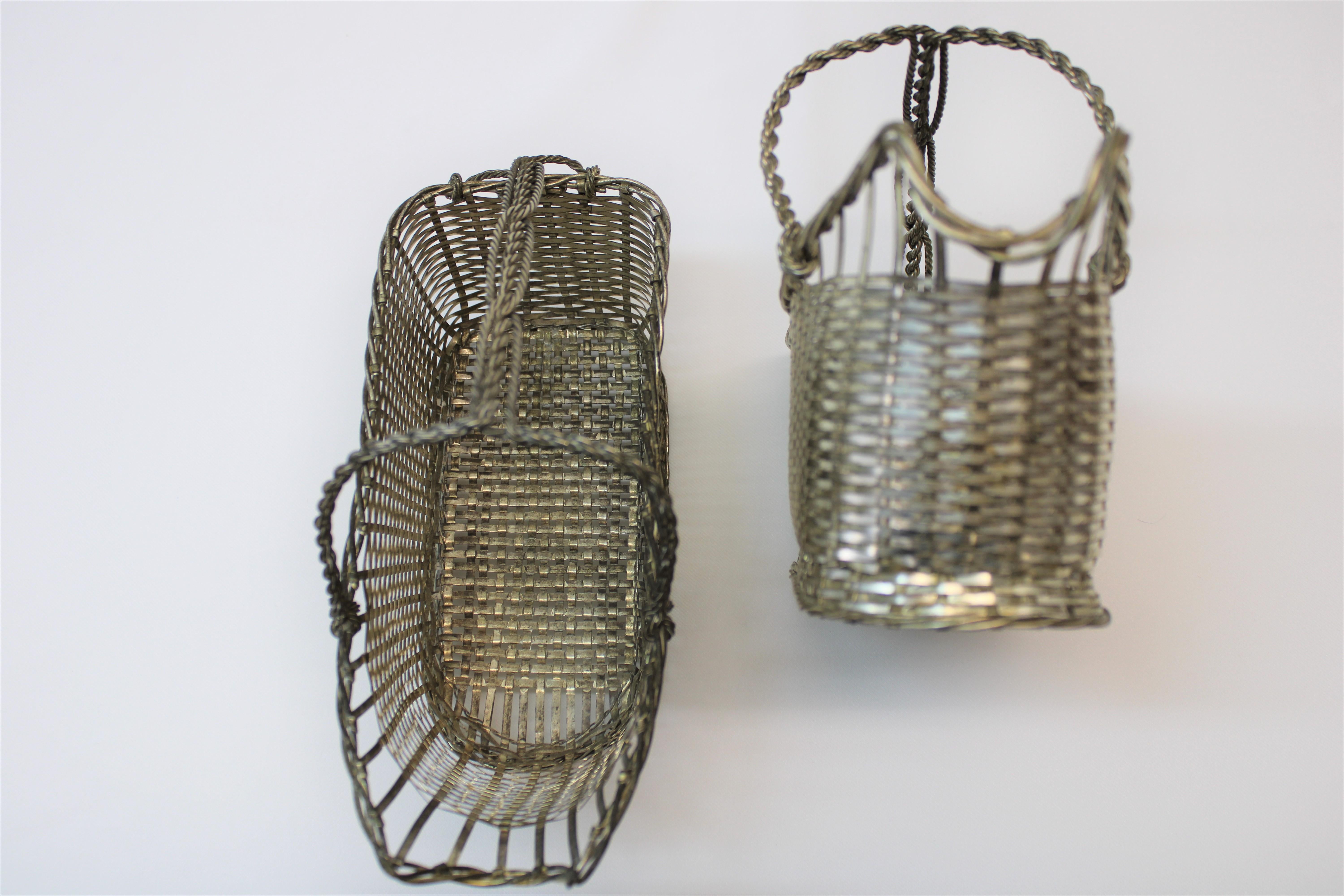 Silver Wine Bottle Holder / Baskets By Christofle Gallia