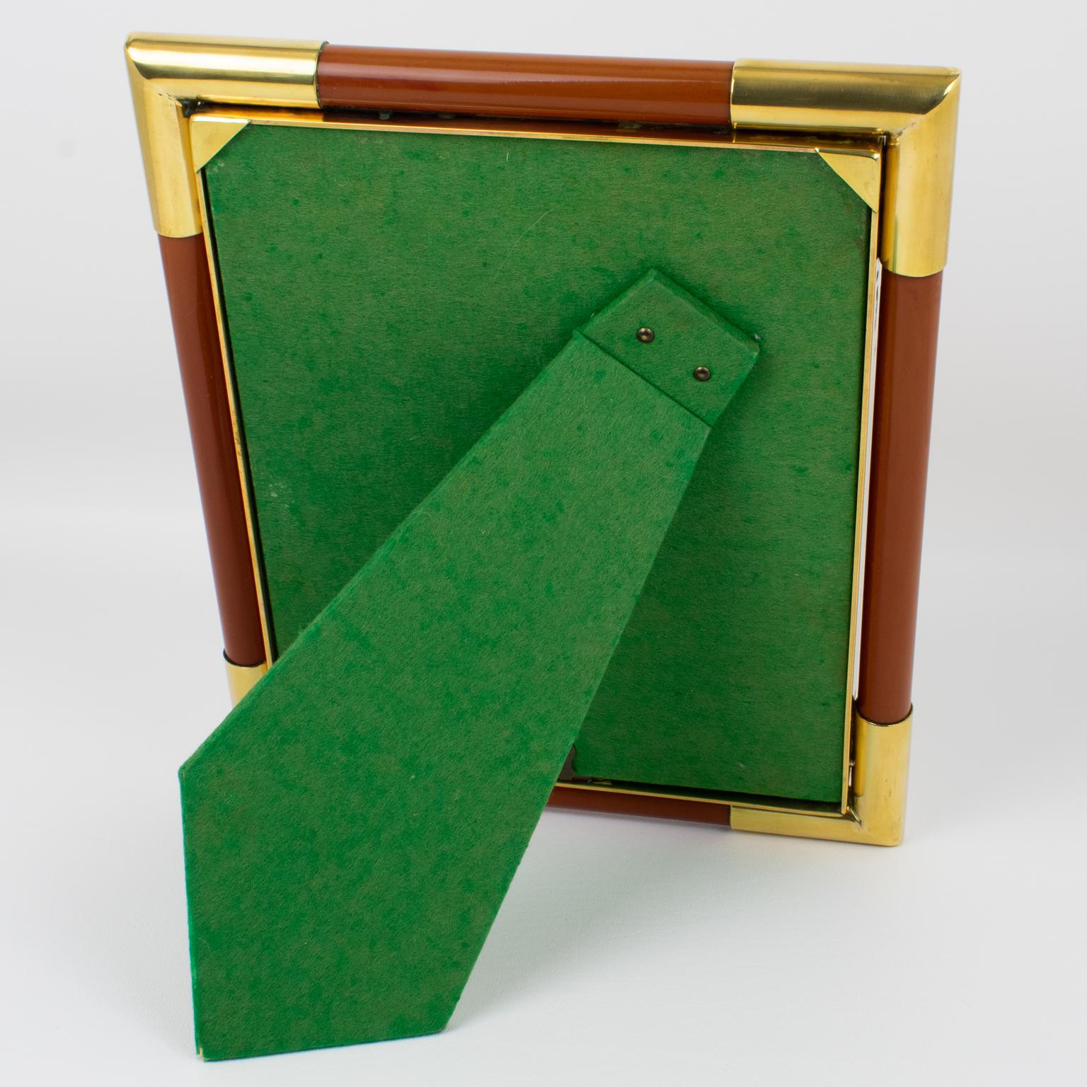 Christofle Gilded Brass and Lacquer Resin Picture Frame In Good Condition For Sale In Atlanta, GA
