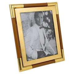 Vintage Christofle Gilded Brass and Lacquer Resin Picture Frame