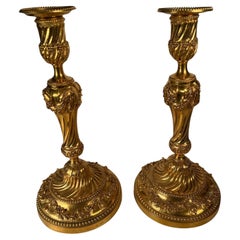 Christofle Gilded Candlesticks