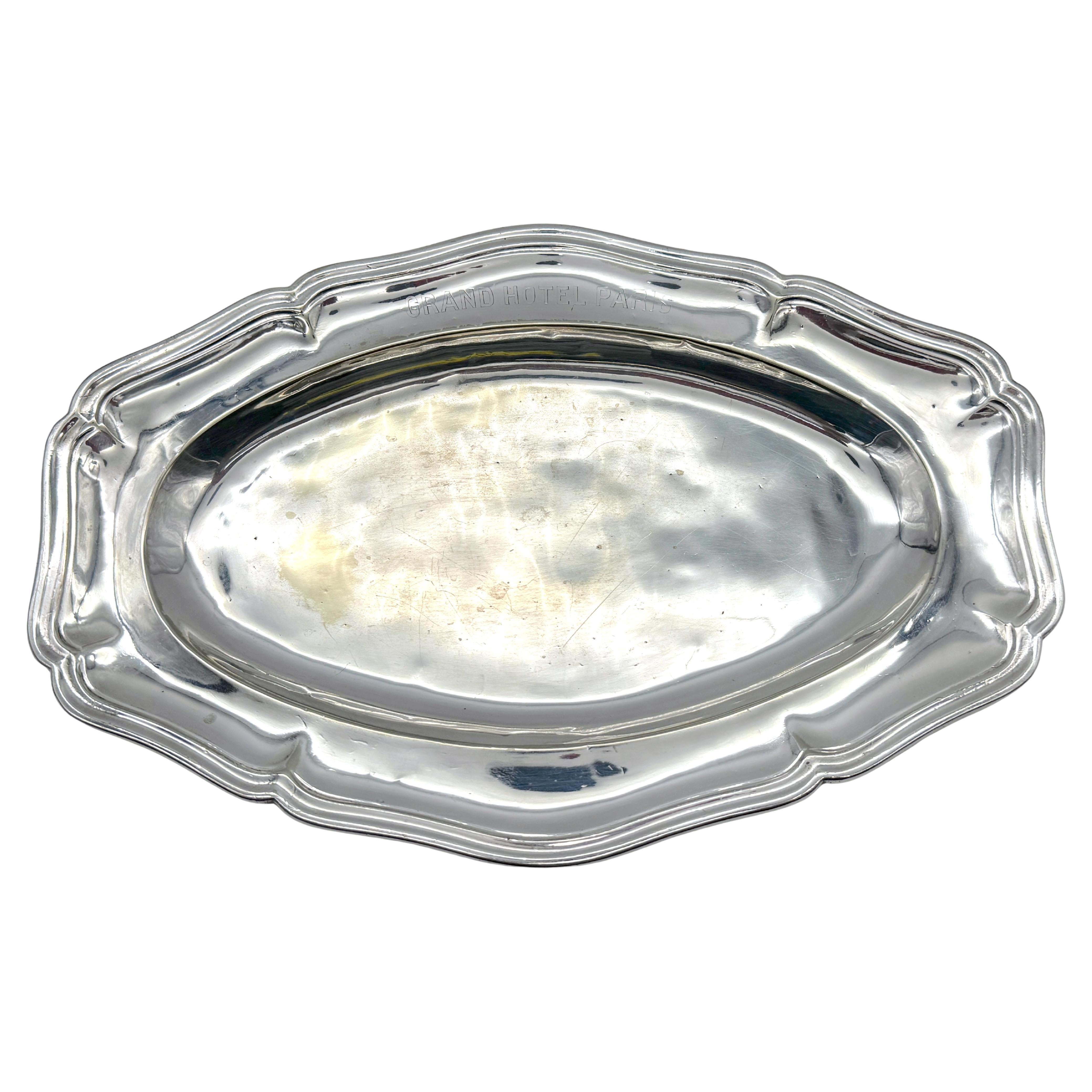 Christofle 'Grand Hotel Paris' Silver-Plated Oval Tray, circa 1920s