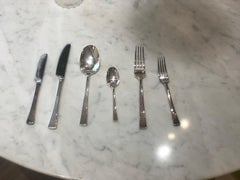 Christofle & Hamard Flatware "Concorde" Silver Plated Pieces, 48 Pieces