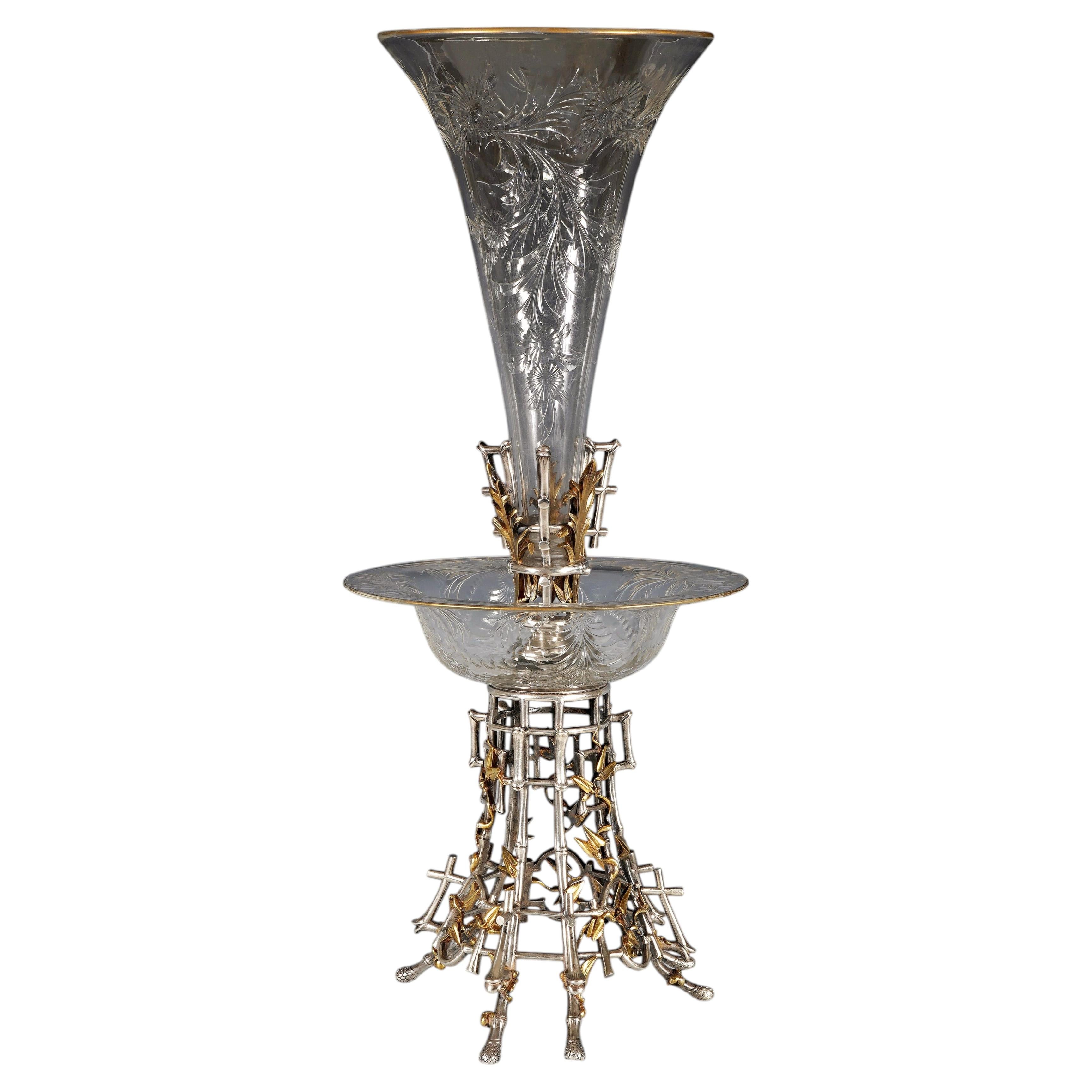 Christofle, Vase Soliflores "Japonisme", France, Circa 1880 en vente