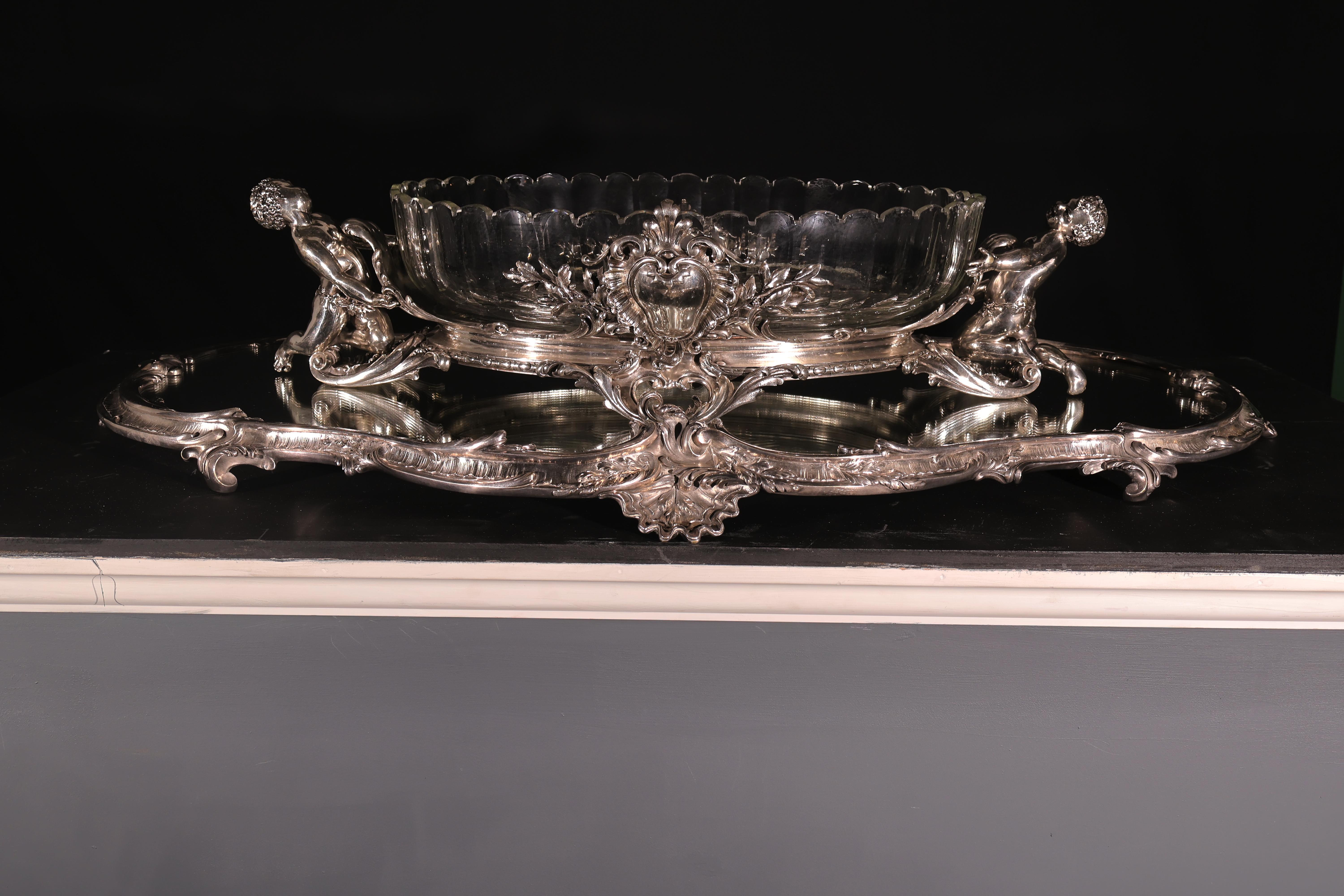 Christofle Jardiniere mit Presentoire (Silber) im Angebot