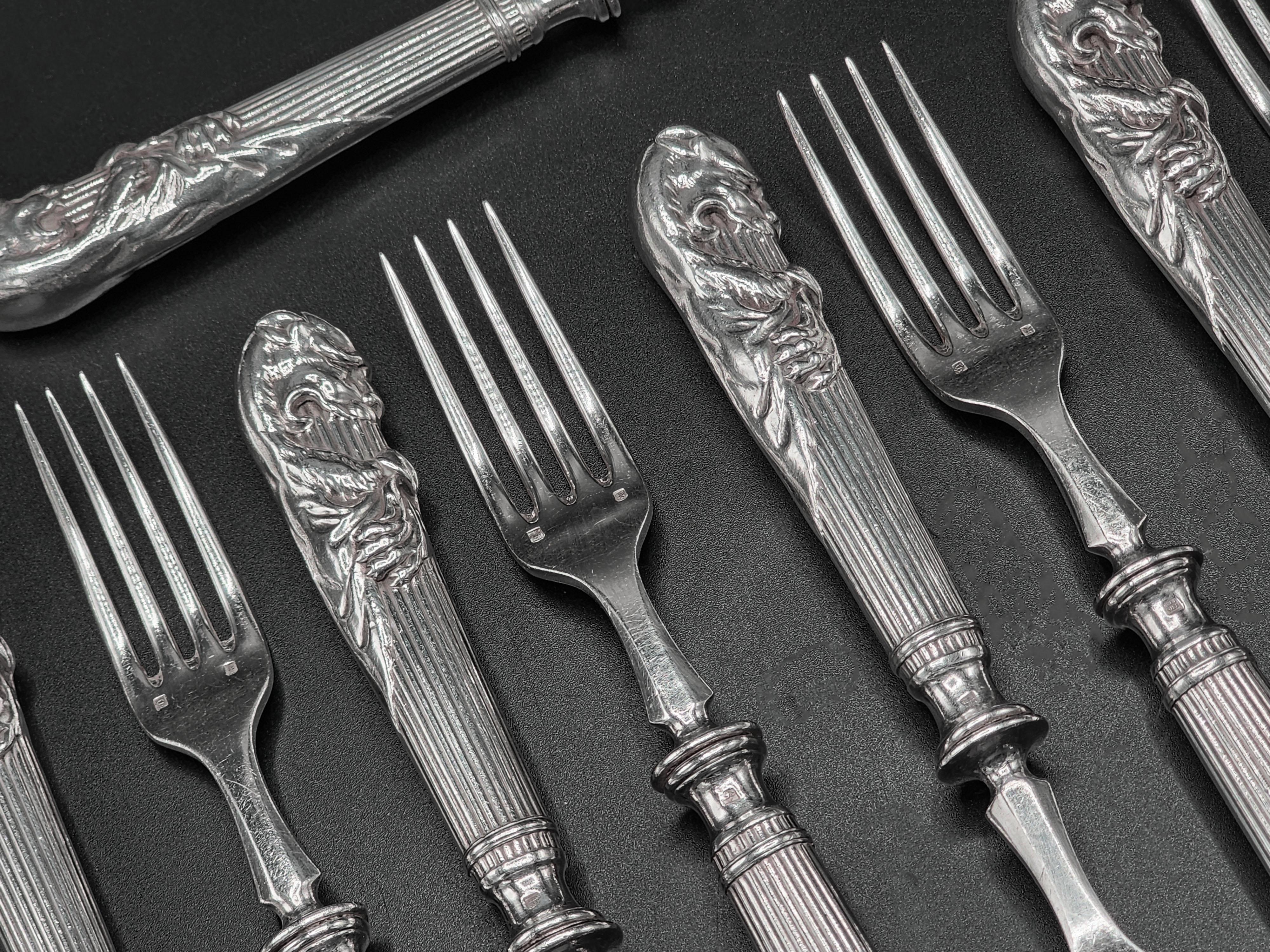 Ensemble de couverts « Lion's Skin » de Christofle par Charles Rossigneux en vente 3