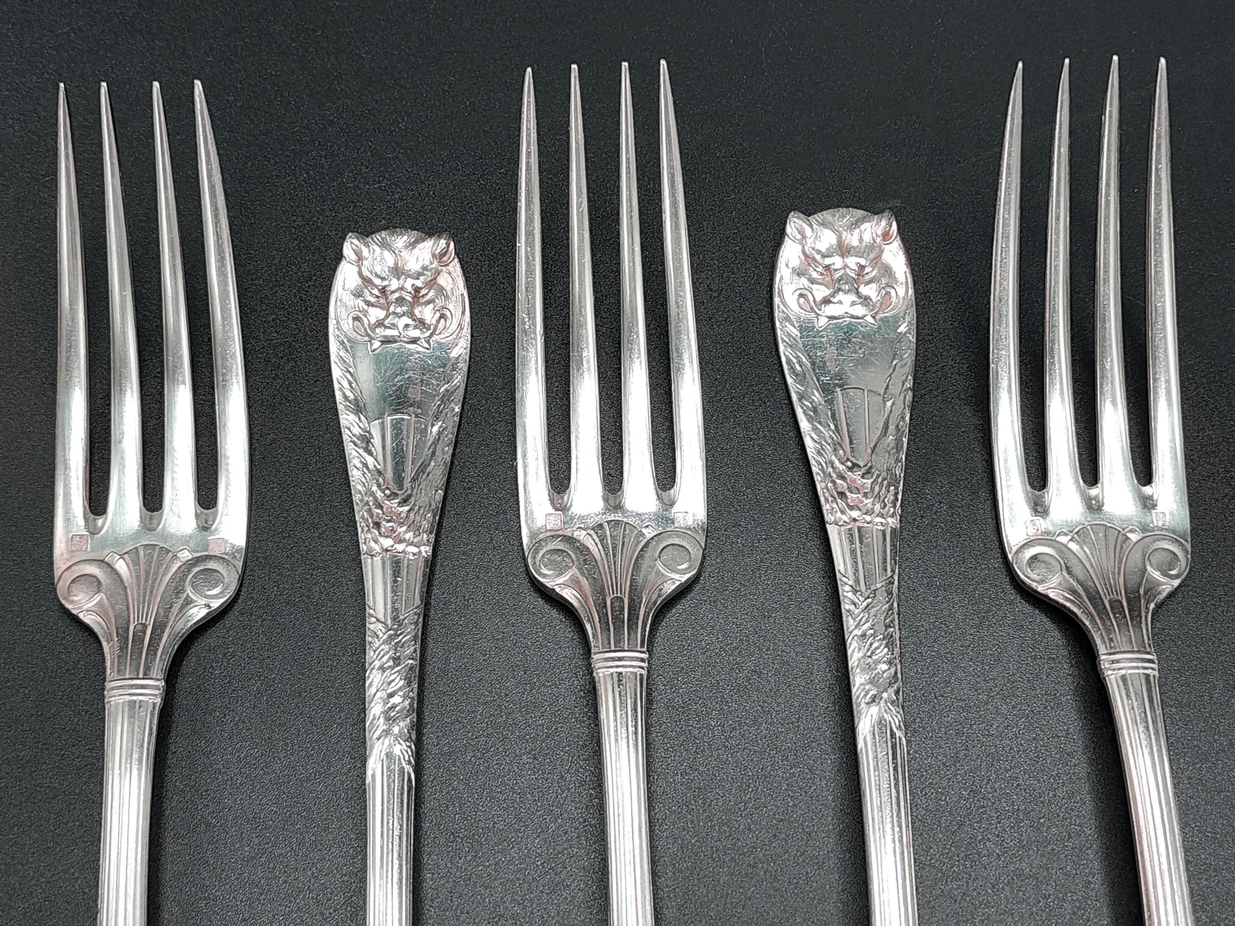 Ensemble de couverts « Lion's Skin » de Christofle par Charles Rossigneux en vente 10