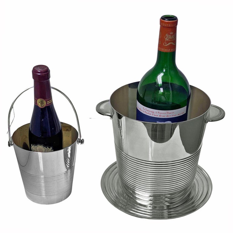 Christofle Luc Lanel Art Deco Wine Cooler Set, C.1940 For Sale at 1stDibs