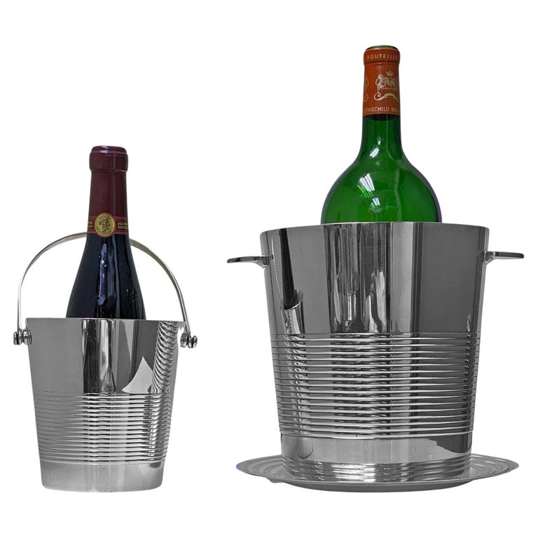 Christofle Luc Lanel Art Deco Wine Cooler Set, C.1940 For Sale at 1stDibs