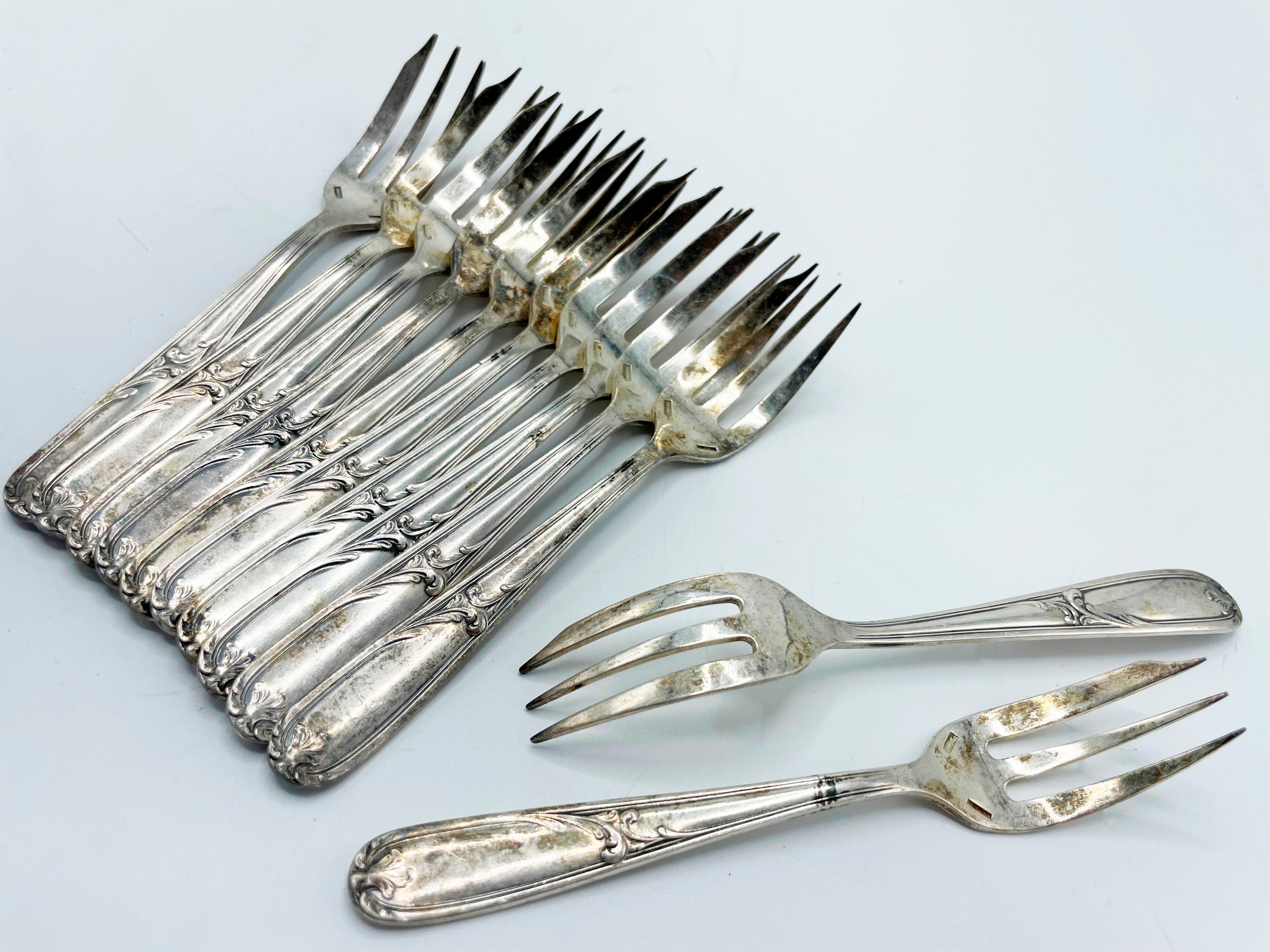 Christofle Made in Argentina, Flatware art nouveau in Silverplated 1