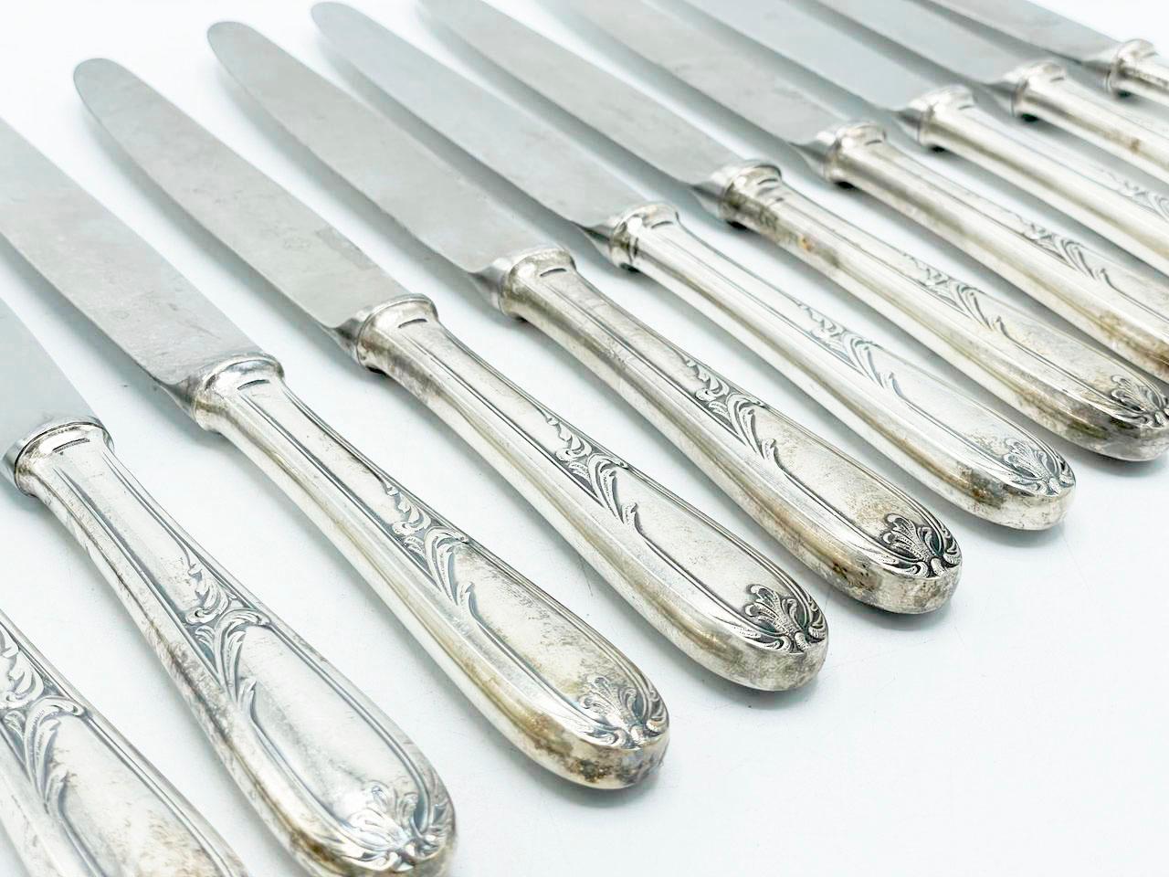 Christofle Made in Argentina, Flatware art nouveau in Silverplated For Sale 4