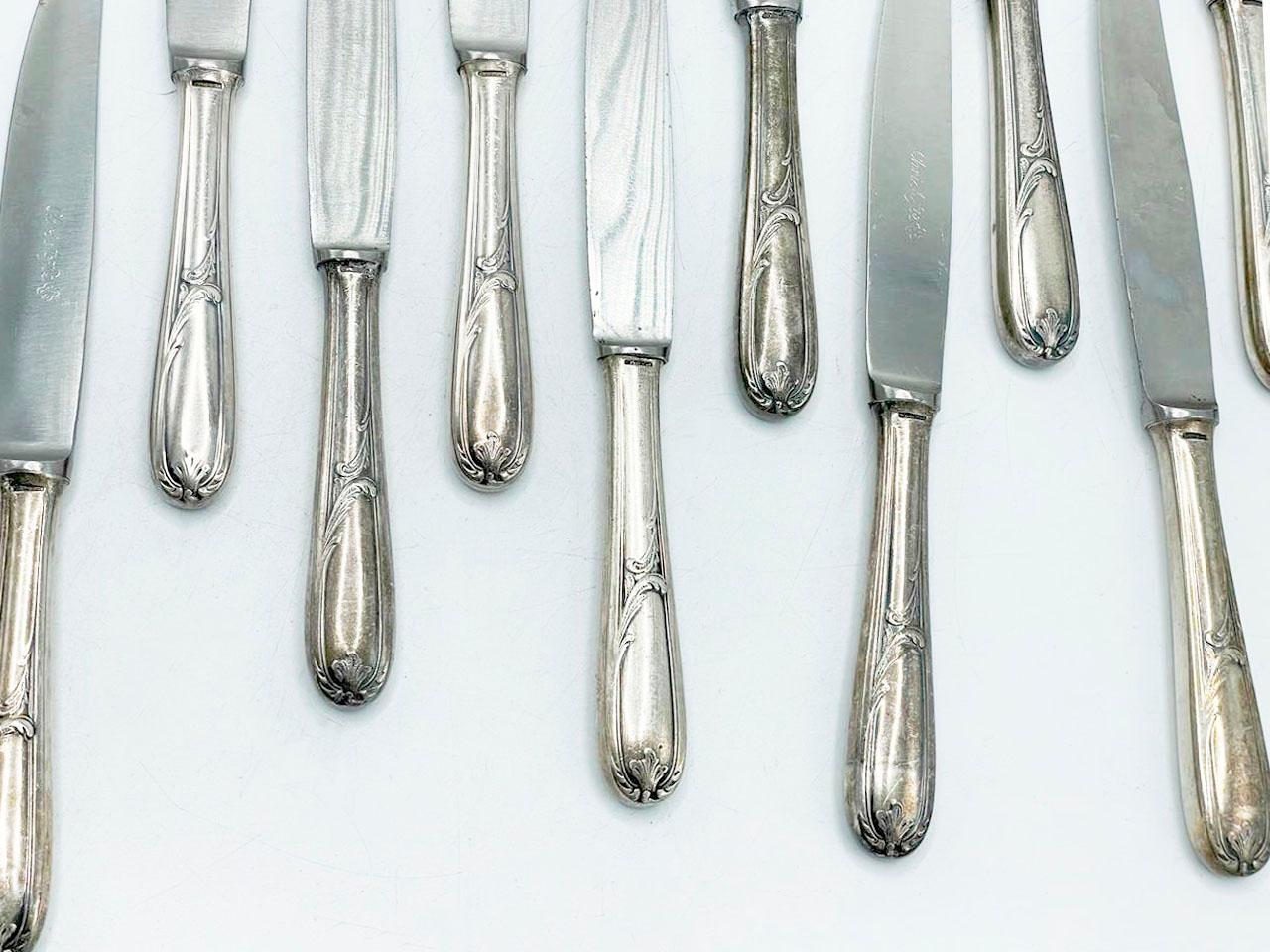 Christofle Made in Argentina, Flatware art nouveau in Silverplated For Sale 5