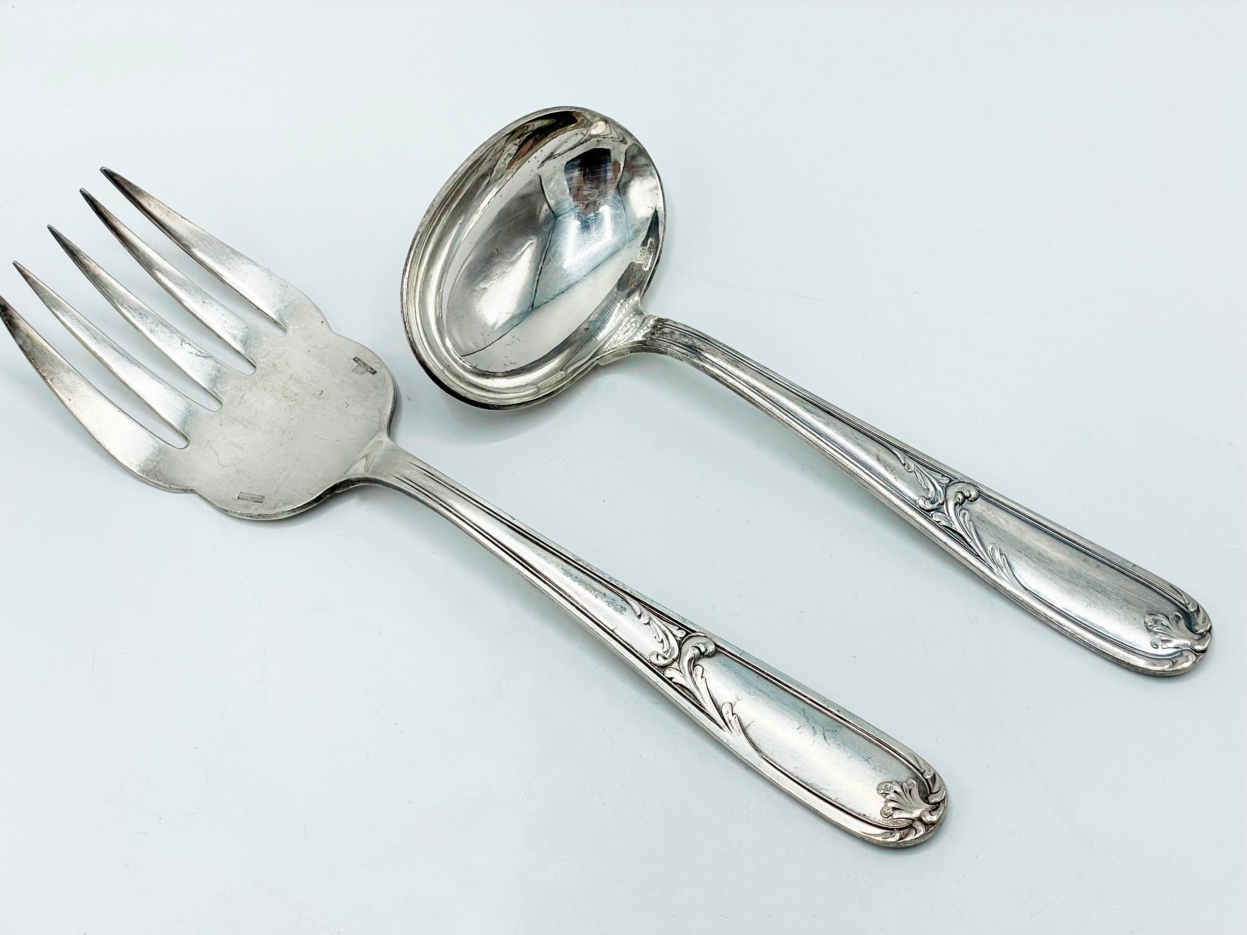 Christofle Made in Argentina, Flatware art nouveau in Silverplated 4