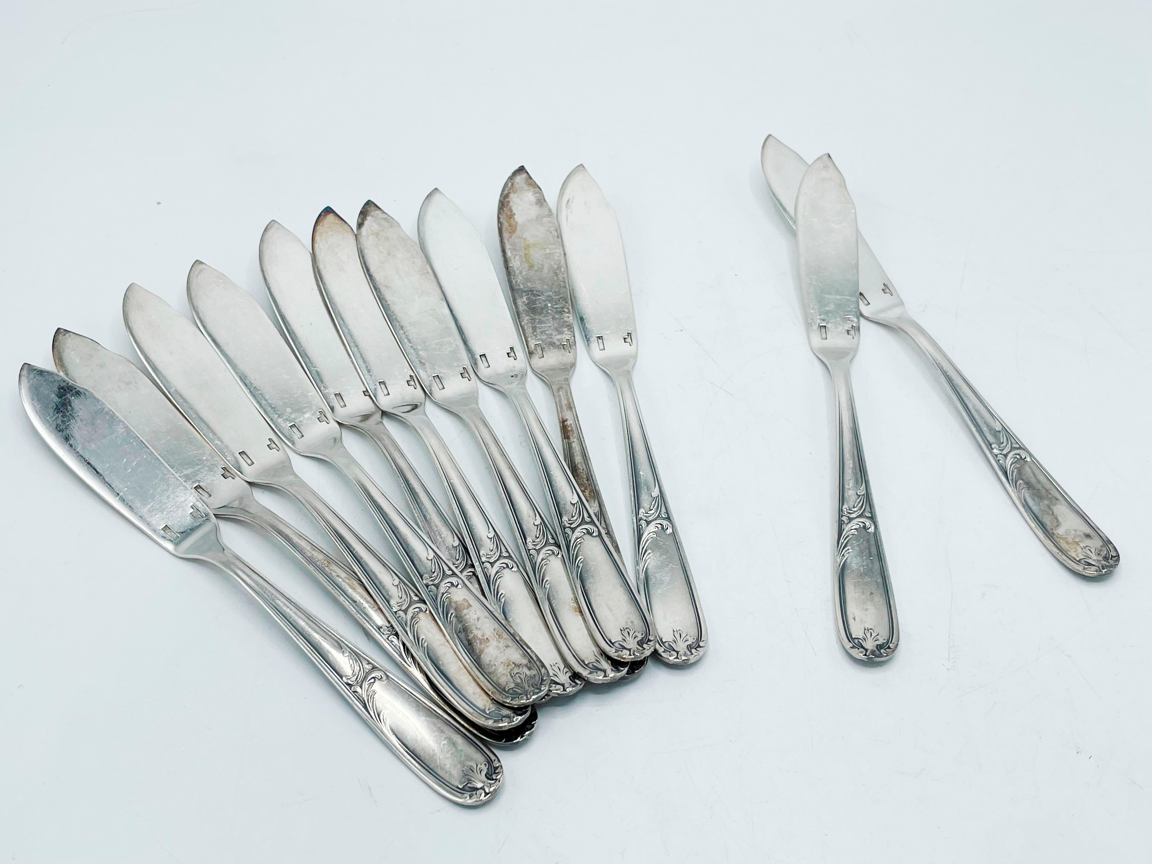 Christofle Made in Argentina, Flatware art nouveau in Silverplated 6