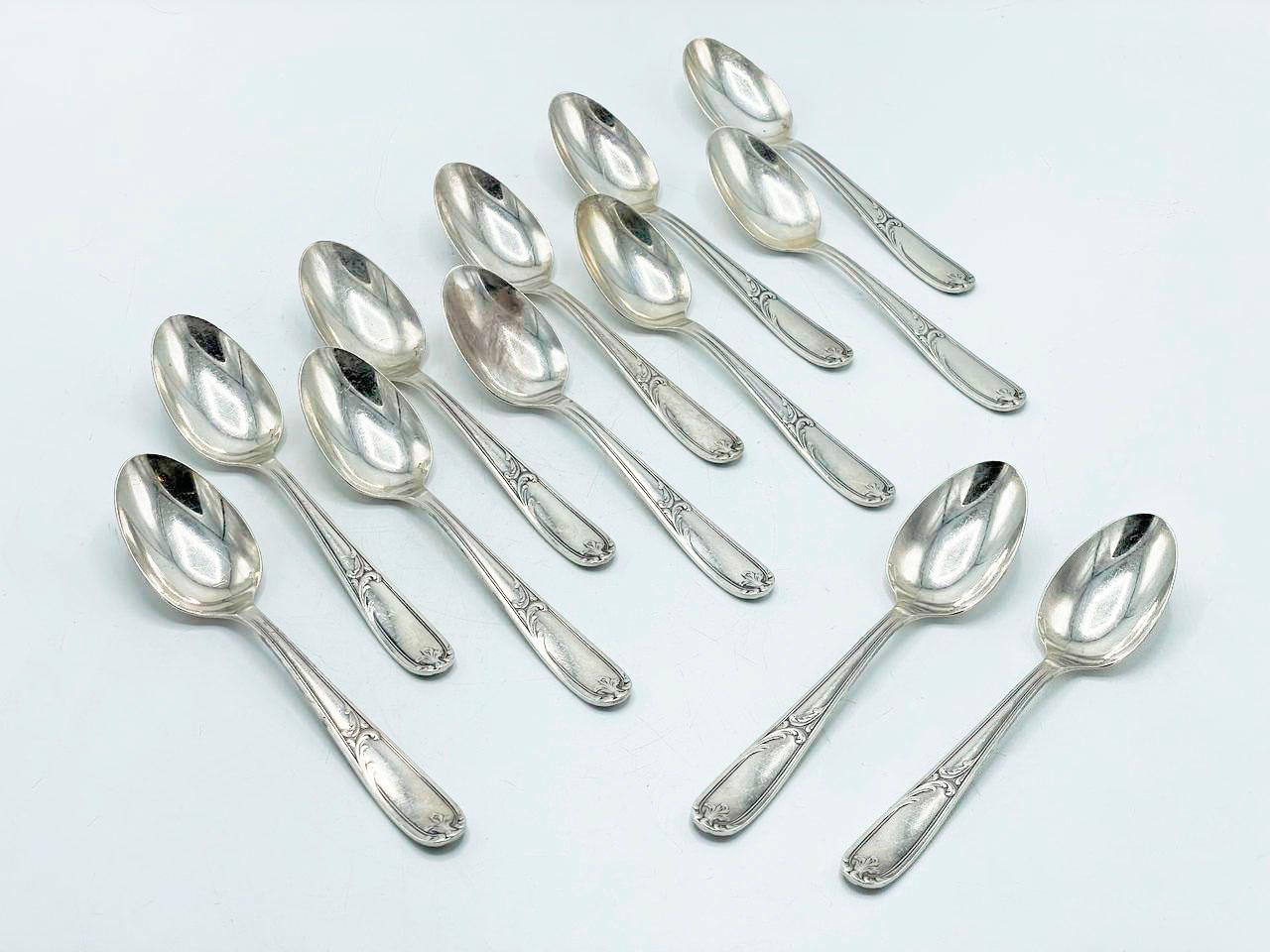 Christofle Made in Argentina, Flatware art nouveau in Silverplated For Sale 8