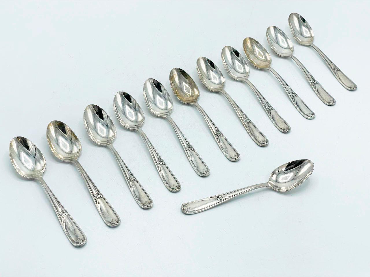 Christofle Made in Argentina, Flatware art nouveau in Silverplated For Sale 9
