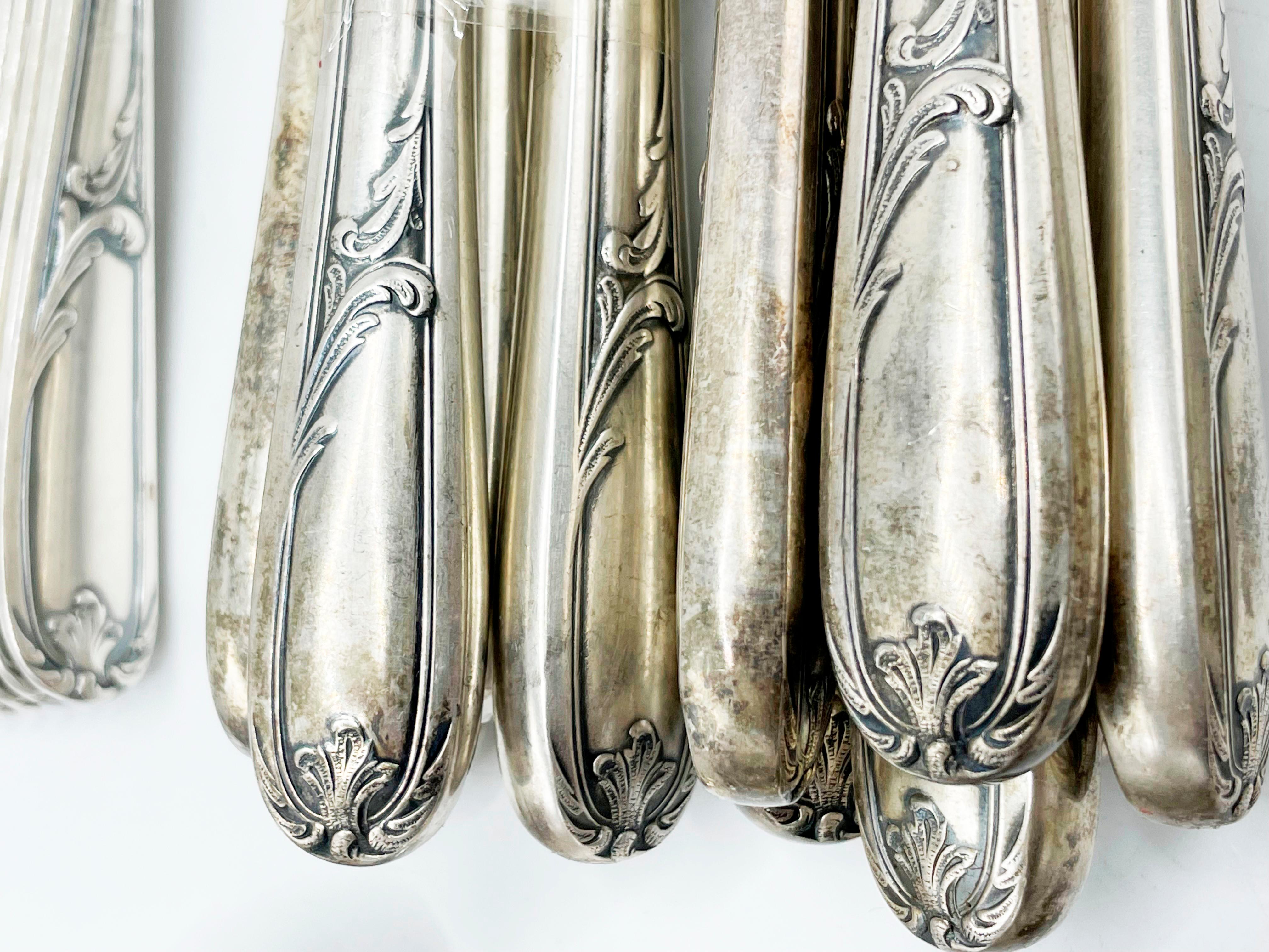Christofle Made in Argentina, Flatware art nouveau in Silverplated In Good Condition In Autonomous City Buenos Aires, CABA