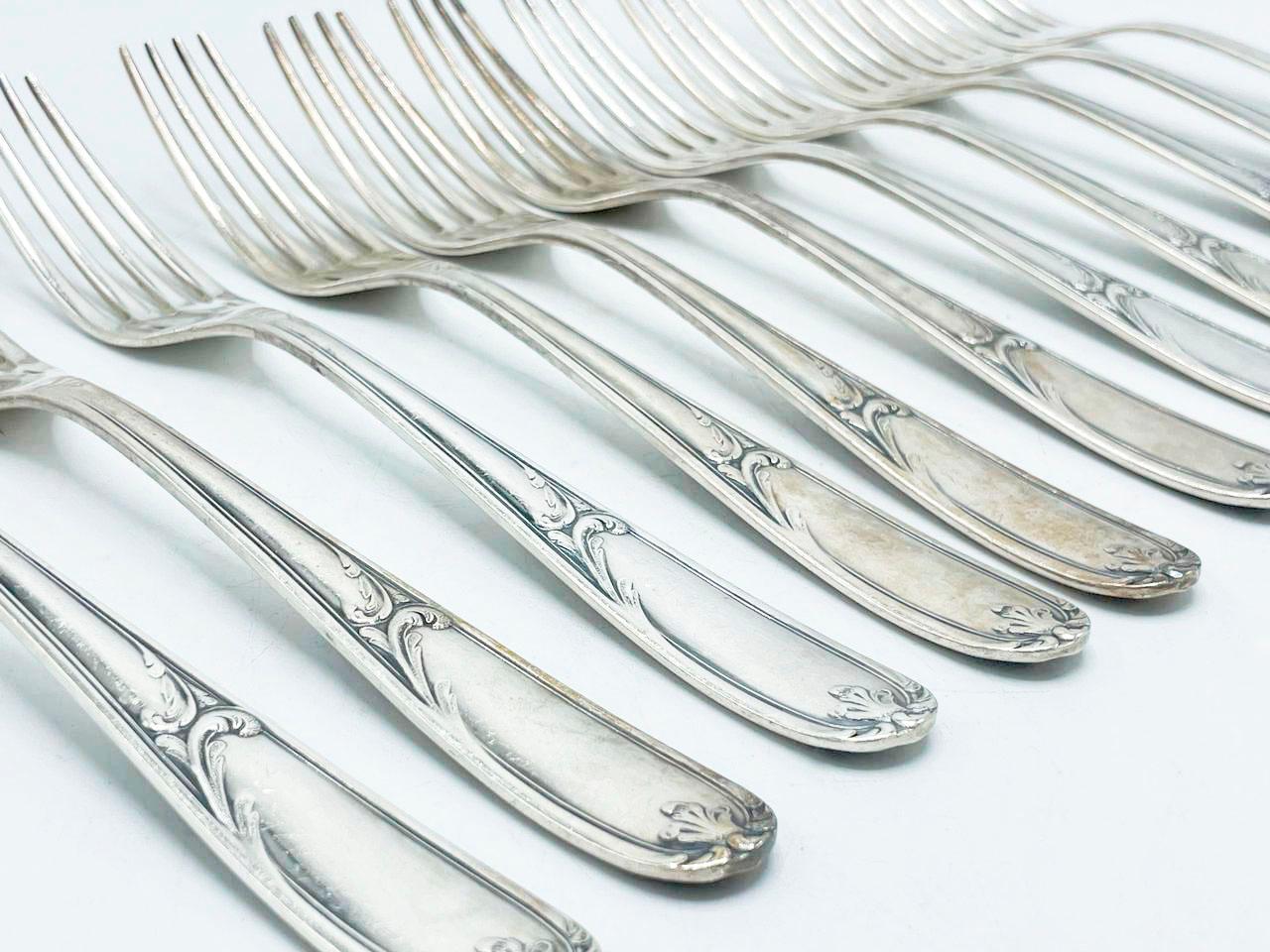 Christofle Made in Argentina, Flatware art nouveau in Silverplated For Sale 1