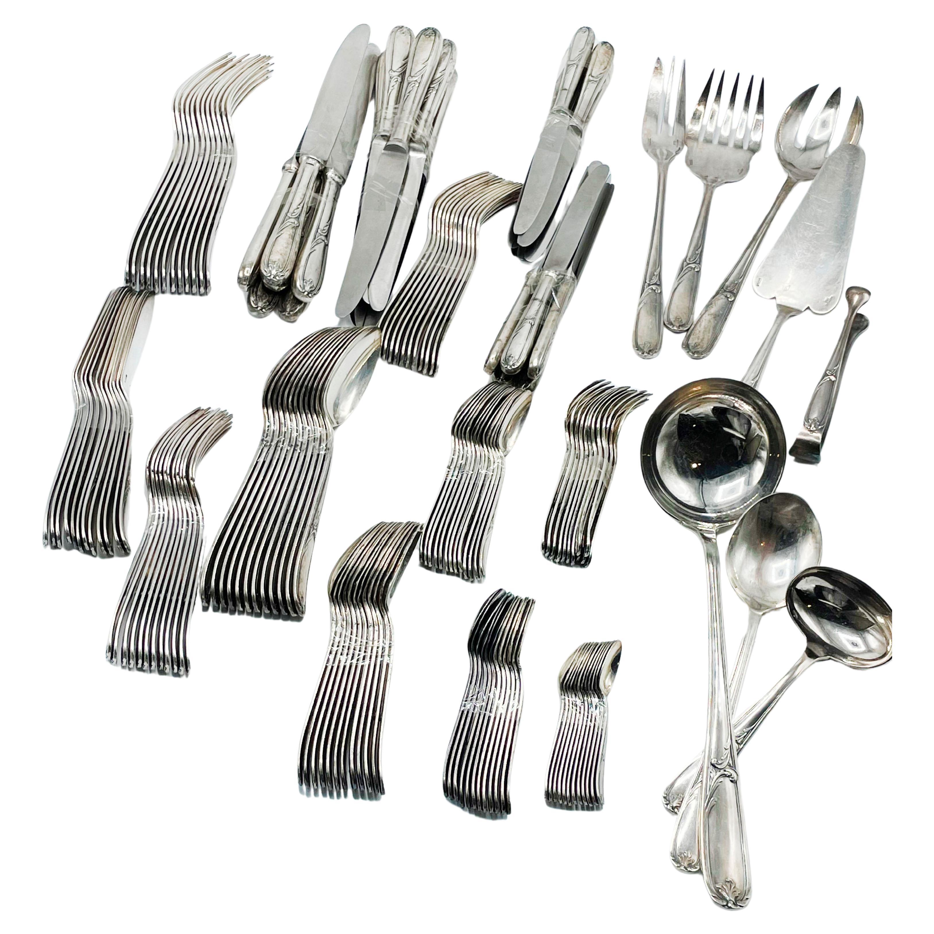 Christofle Made in Argentina, Flatware art nouveau in Silverplated
