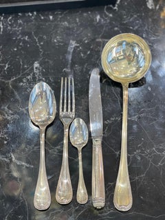 Christofle "Malmaison", Set Flatware for 8 'Including 3 Serving Cutlery'