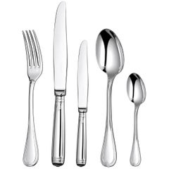 Christofle "Malmaison", Set Flatware for 8 'Including 3 Serving Cutlery'