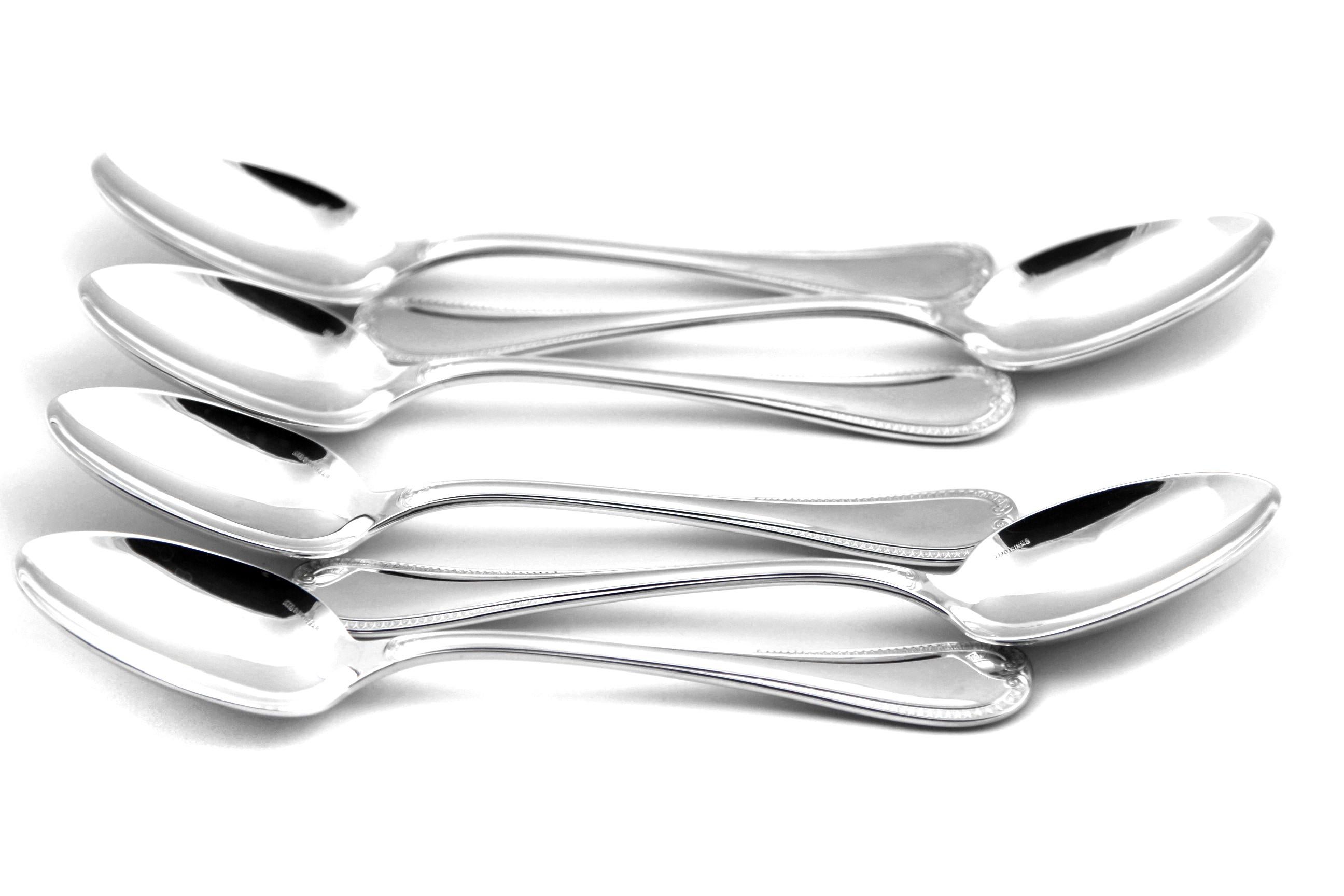 Women's or Men's Christofle, Malmaison Solid Silver 18-Piece Set of Spoon, Fork & Tea-spoon