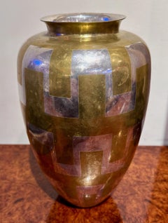 Christofle Metal Vase by Luc Lanel Circa 1925 Art Deco