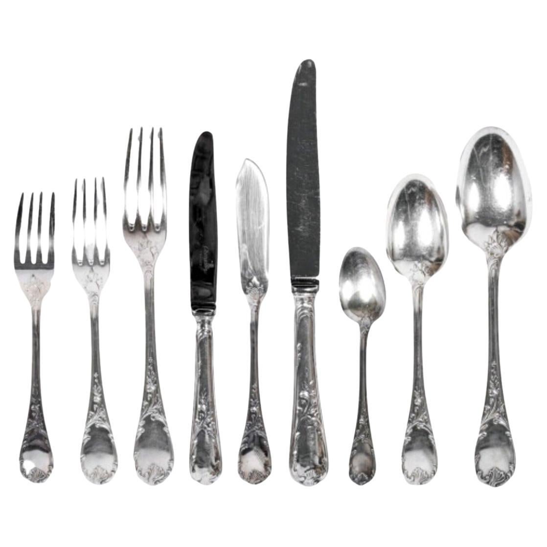 CHRISTOFLE - Modello "Marli" Set da 108 pezzi in argento placcato in vendita