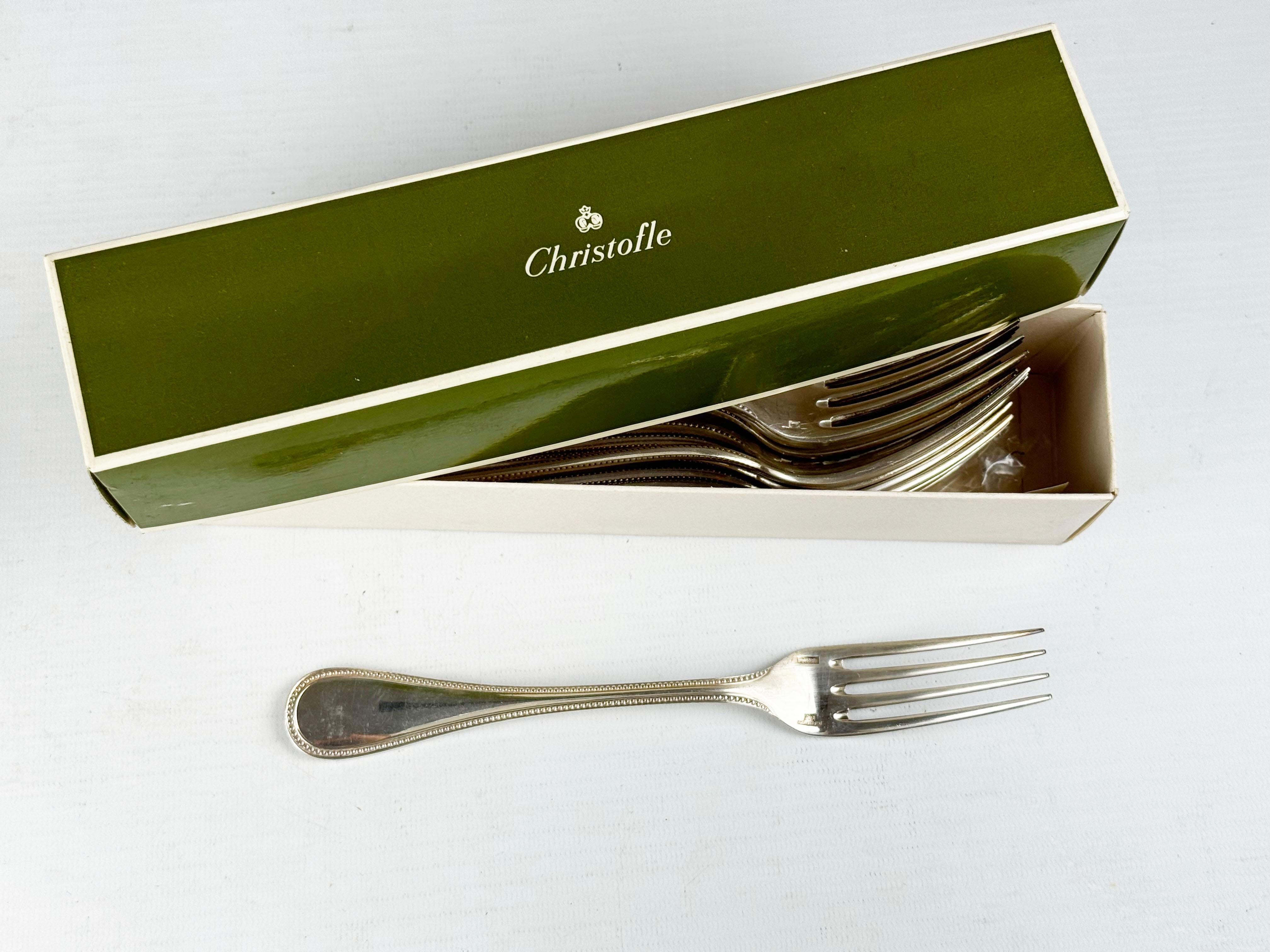 Plaqué argent Christofle Model Perles Set de couverts 100 pièces, Imperial, en argenté en vente
