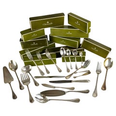 Christofle Model Perles Cutlery Set 100 Pieces, Imperial, in Silverplated
