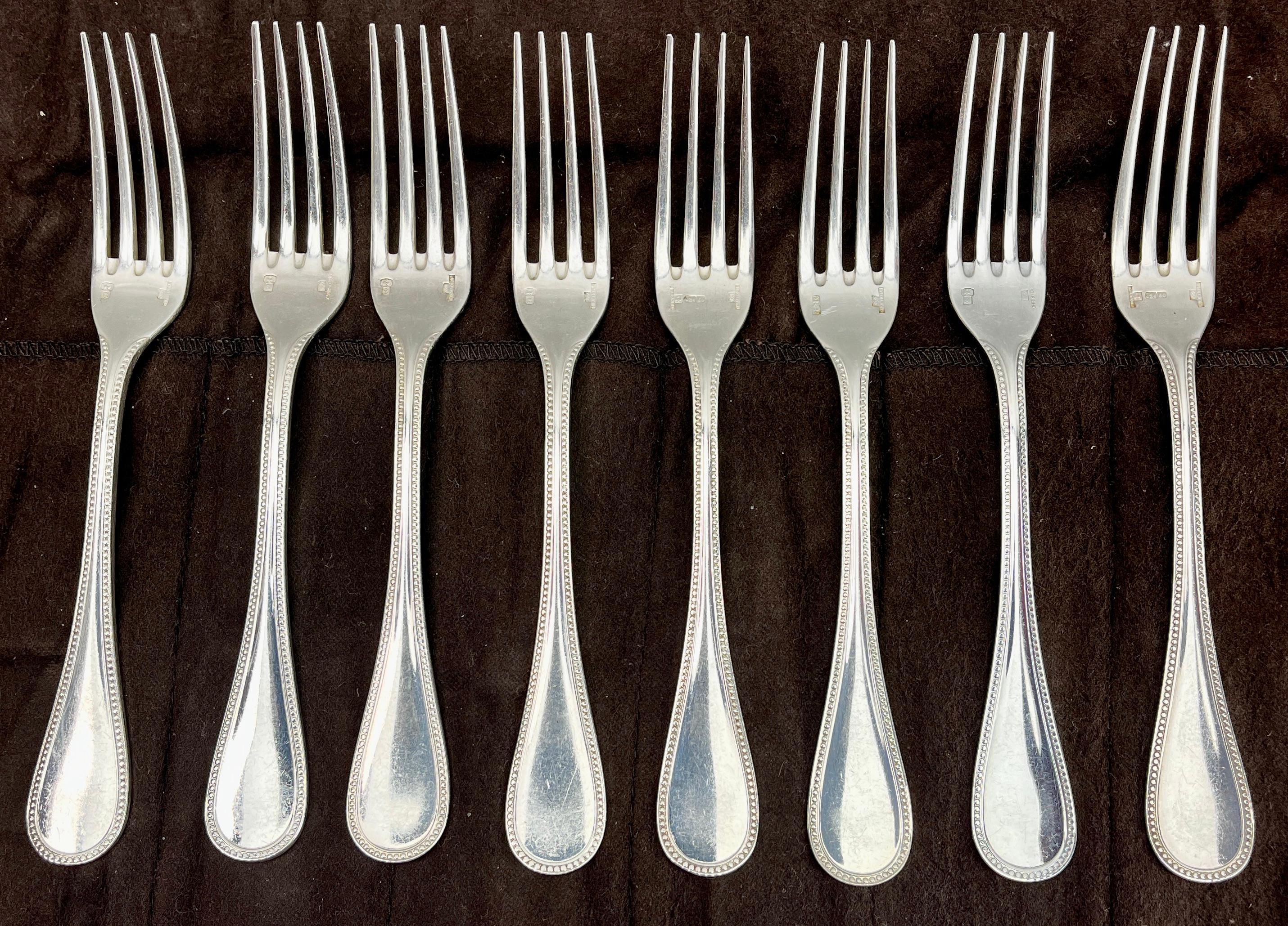 Christofle Model Perles Flatware Set 111 Pieces, Imperial, in Silverplated  For Sale 7