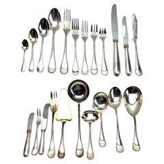 Christofle Model Perles Flatware Set 111 Pieces, Imperial, in Silverplated 