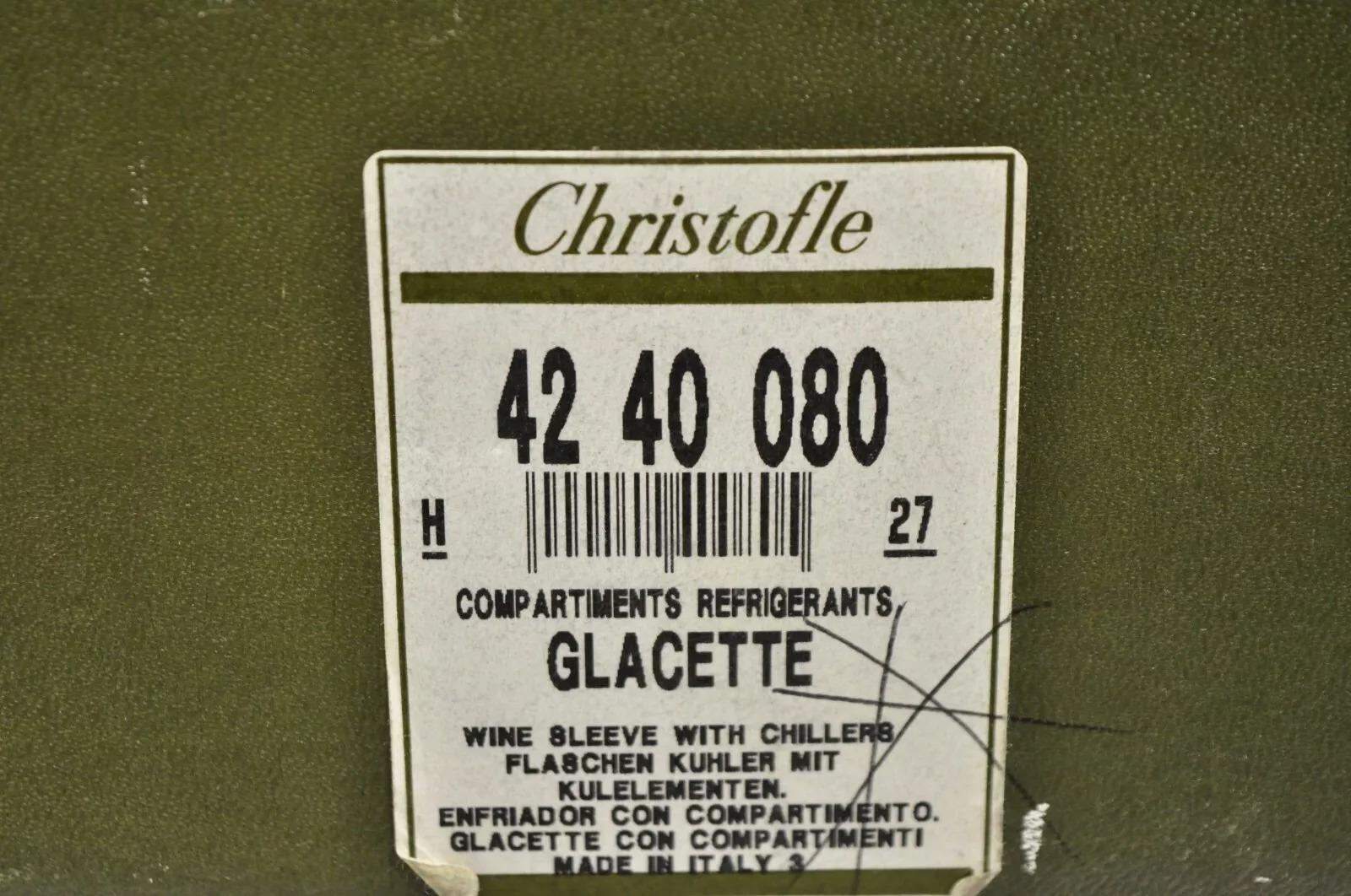 Unknown Christofle Modern Silver Plated Glacette Champagne Wine Chiller Ice Bucket w Box For Sale