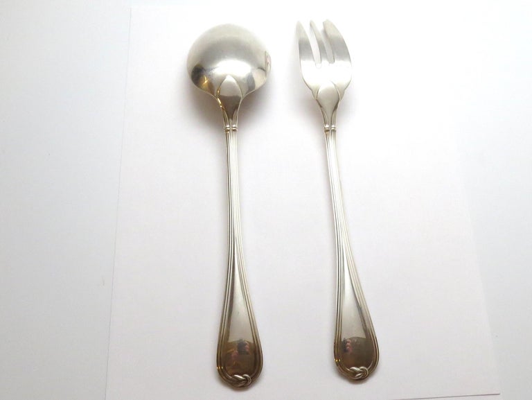 Christofle Oceana Sterling Silver Salad Serving Set at 1stDibs