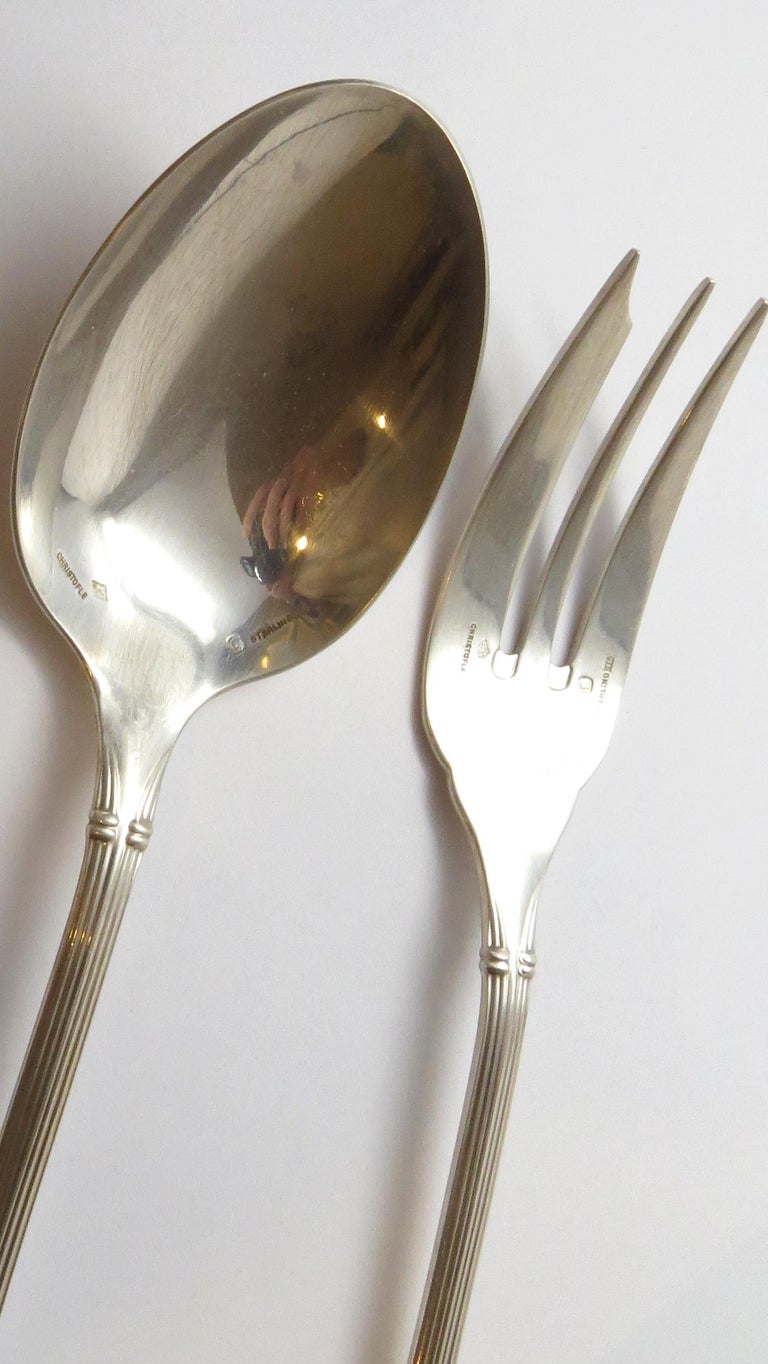 Christofle Oceana Sterling Silver Salad Serving Set at 1stDibs