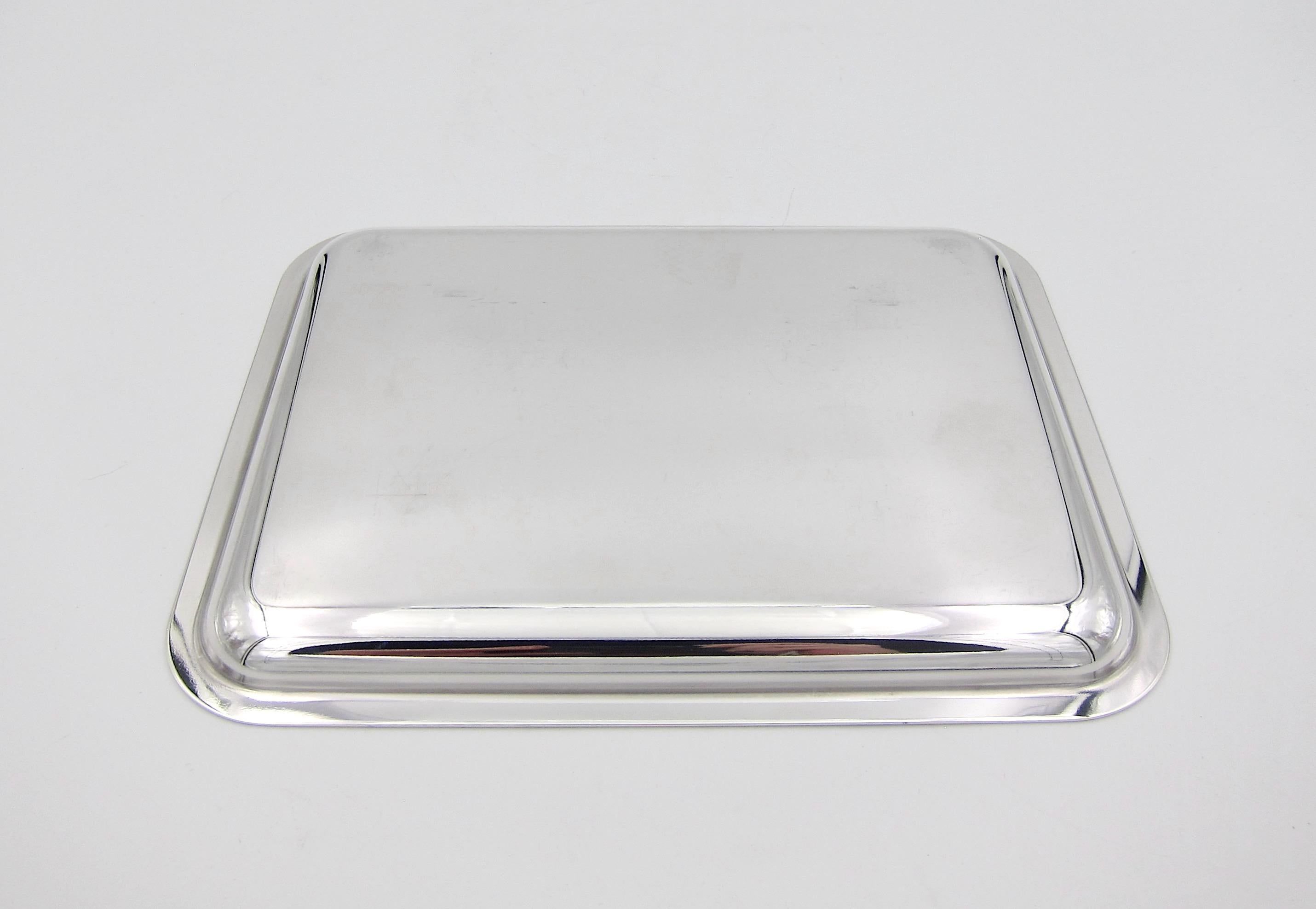 Christofle of Paris Bar Tray with Engraved Dry Martini Cocktail Recipe 1