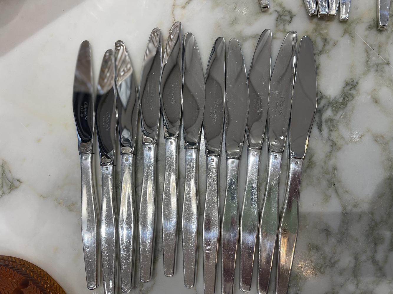 Christofle: “Orly” 95-Piece Cutlery Set For Sale 5