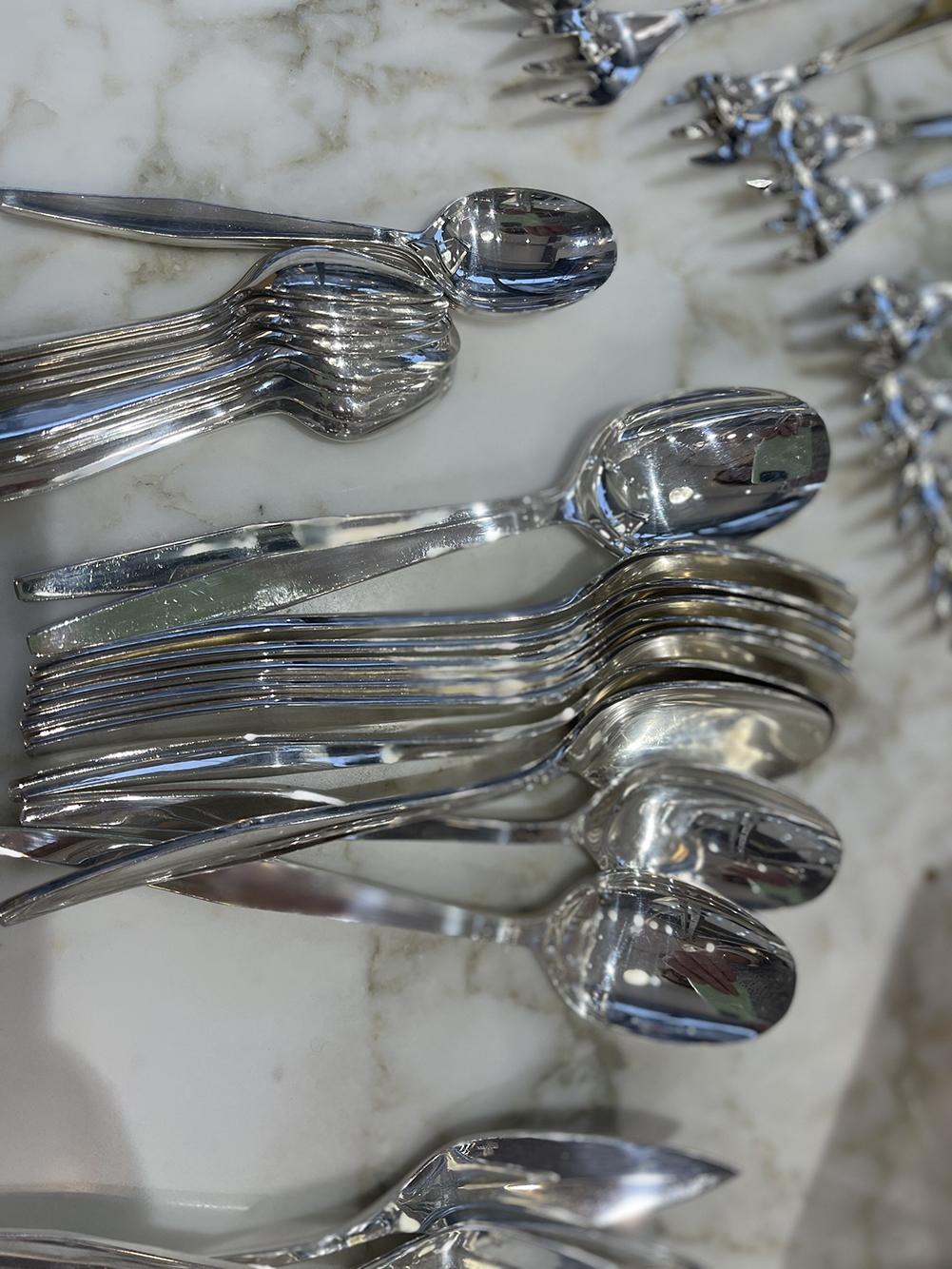 European Christofle: “Orly” 95-Piece Cutlery Set For Sale
