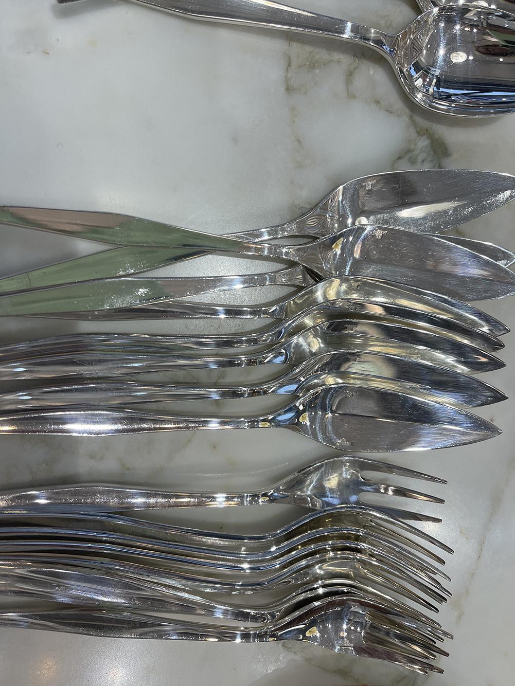 20th Century Christofle: “Orly” 95-Piece Cutlery Set For Sale